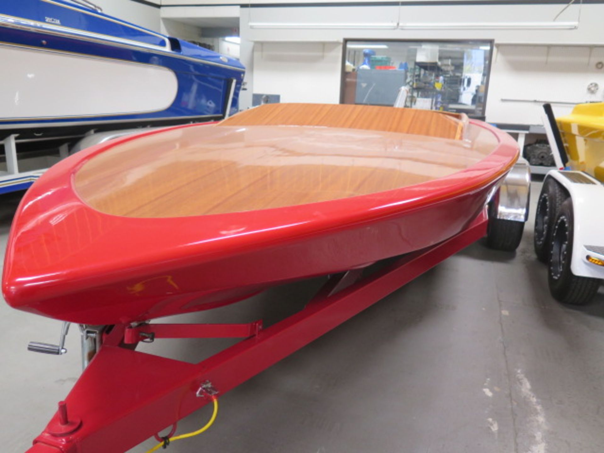 NEW 20' Raysoncraft Semi V-Bottom Wood Deck V-Drive Custom Race Hull w/ Partial Rigging, SOLD AS IS - Image 3 of 24