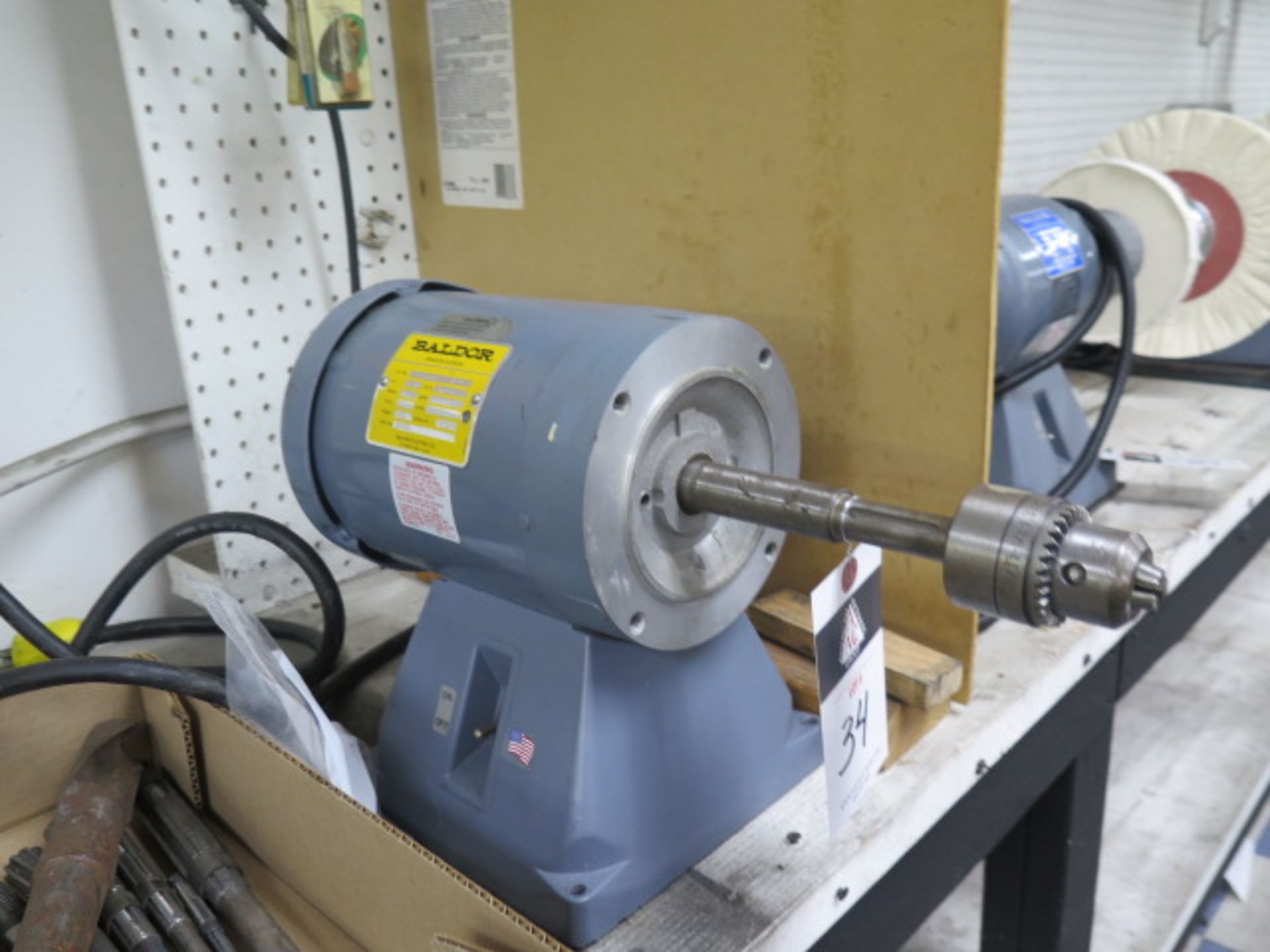 Baldor 1.5Hp Motor w/ Drill Chuck (SOLD AS-IS - NO WARRANTY) - Image 4 of 8