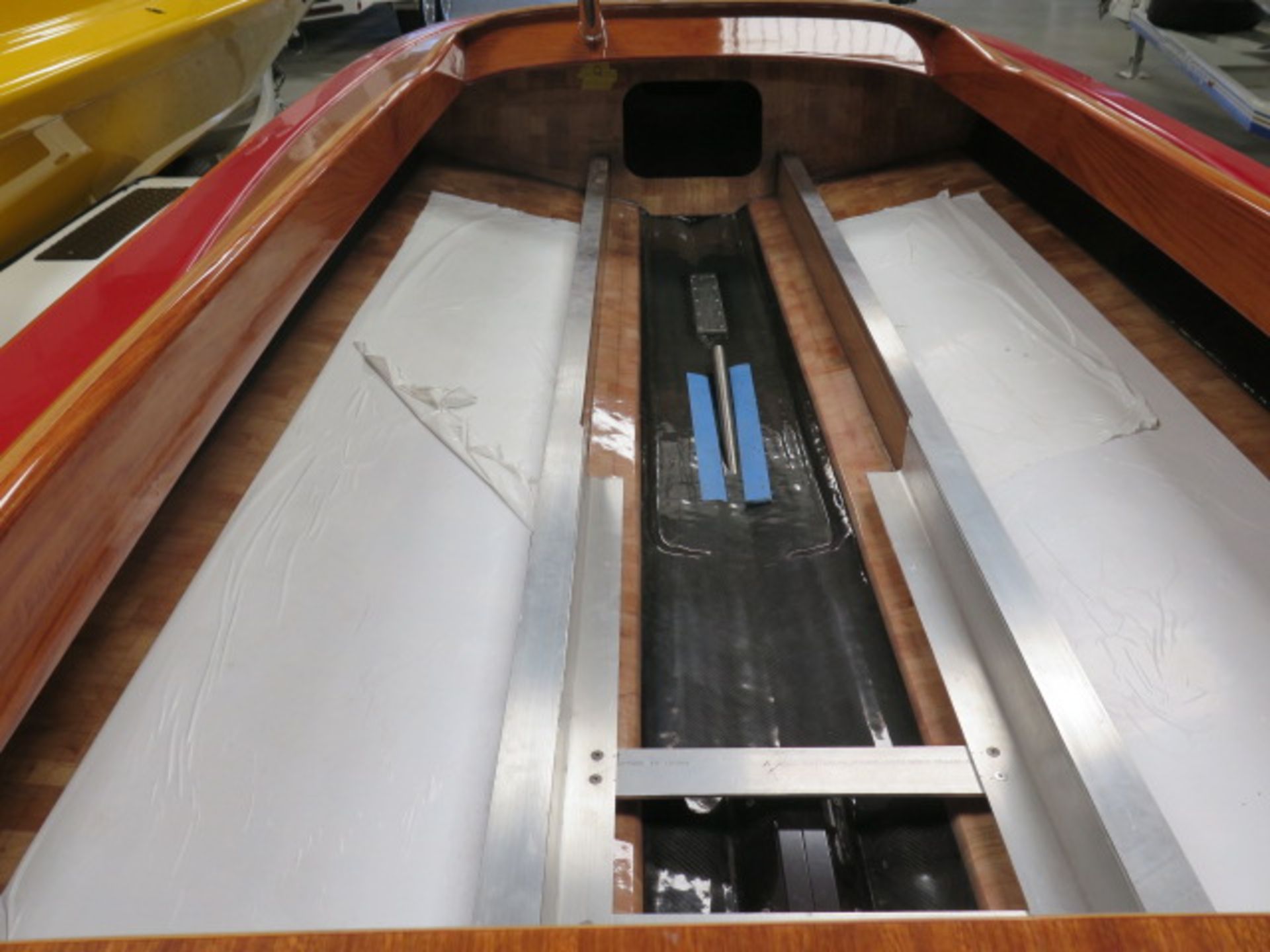 NEW 20' Raysoncraft Semi V-Bottom Wood Deck V-Drive Custom Race Hull w/ Partial Rigging, SOLD AS IS - Image 8 of 24