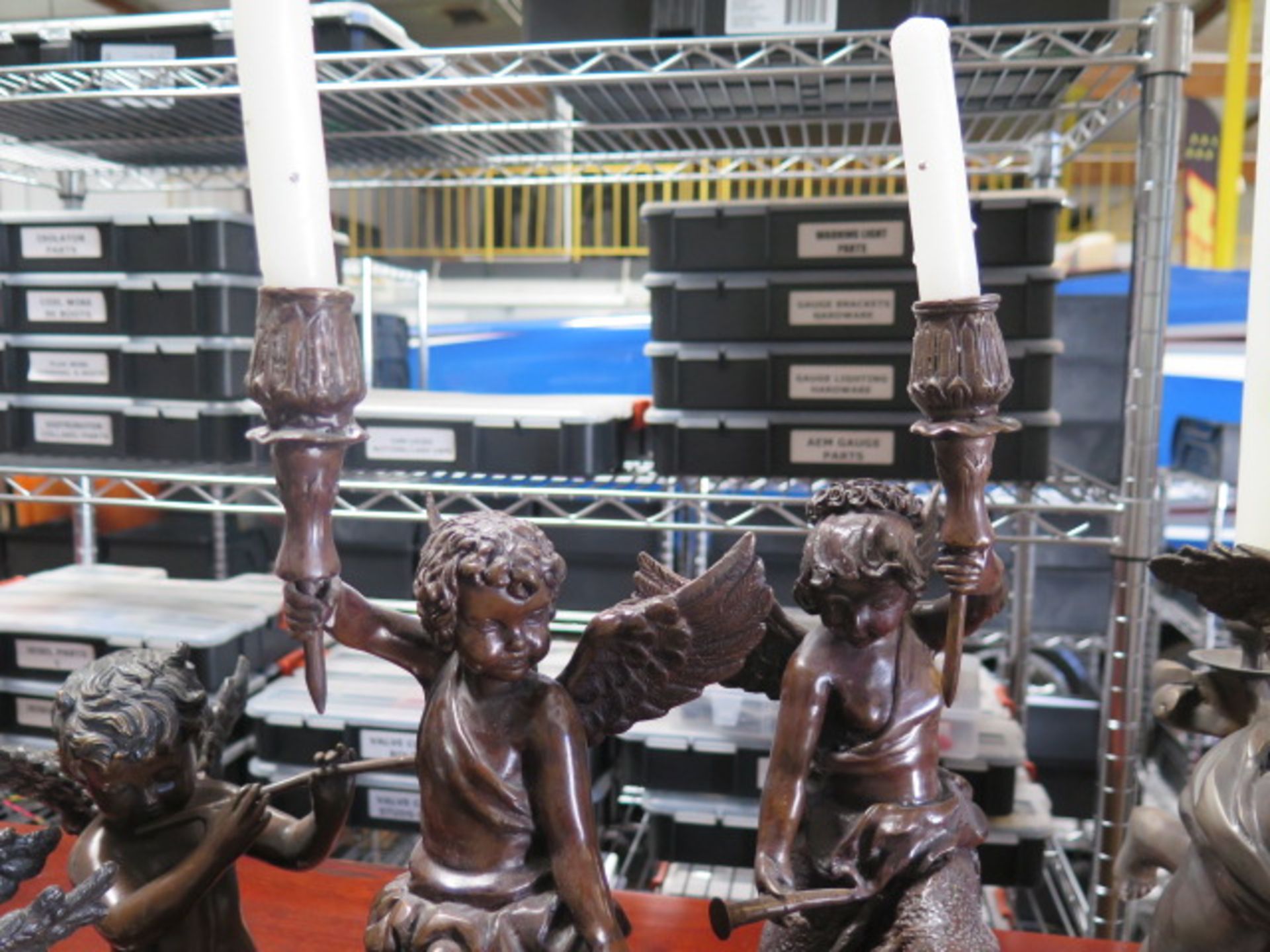 Bronze Angels - Candlestick Holders (2) (SOLD AS-IS - NO WARRANTY)
