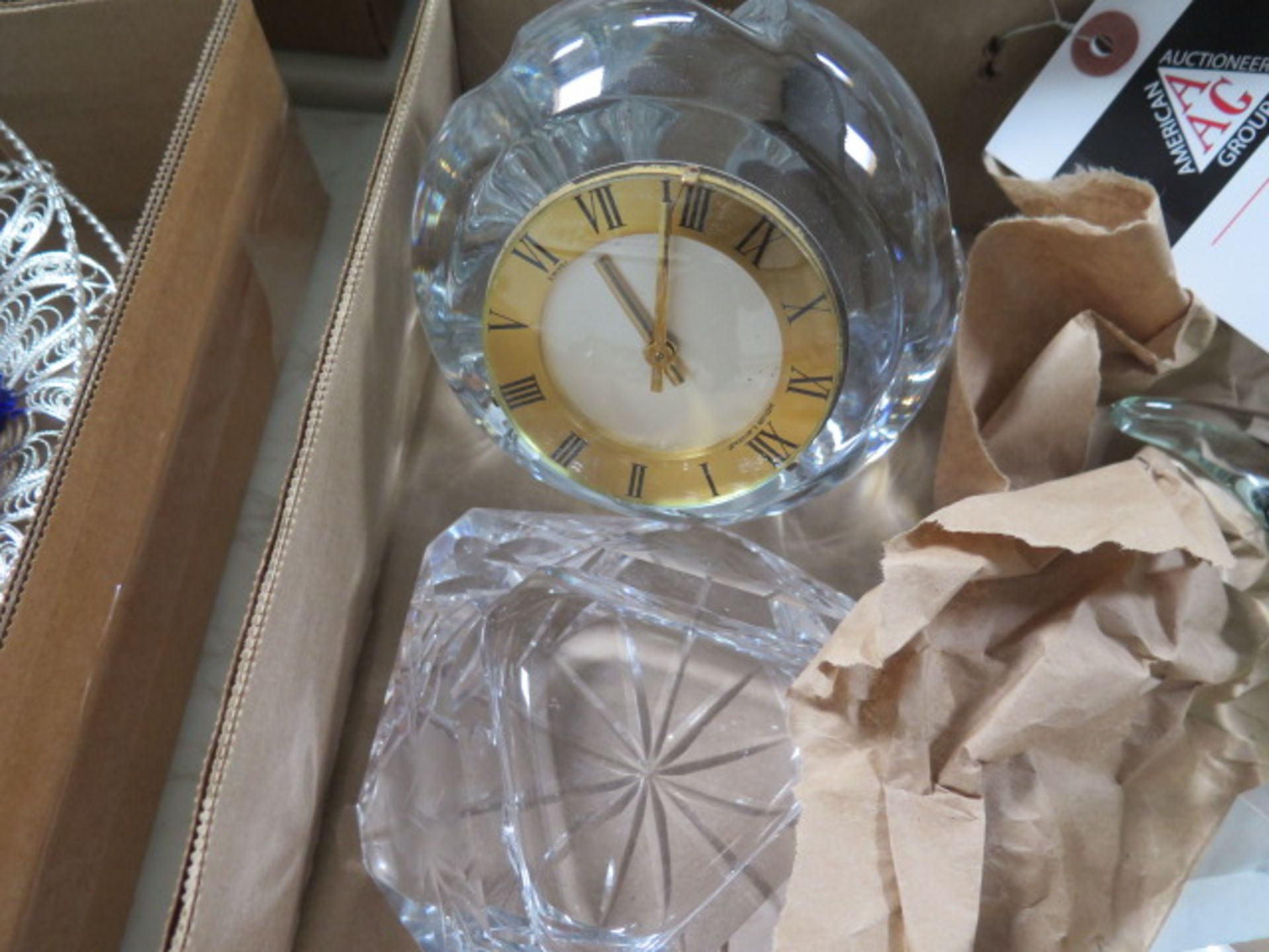 CH Hour (France) Glass Clock, Glass "Eye" and Cut Glass Dish (SOLD AS-IS - NO WARRANTY) - Image 3 of 4