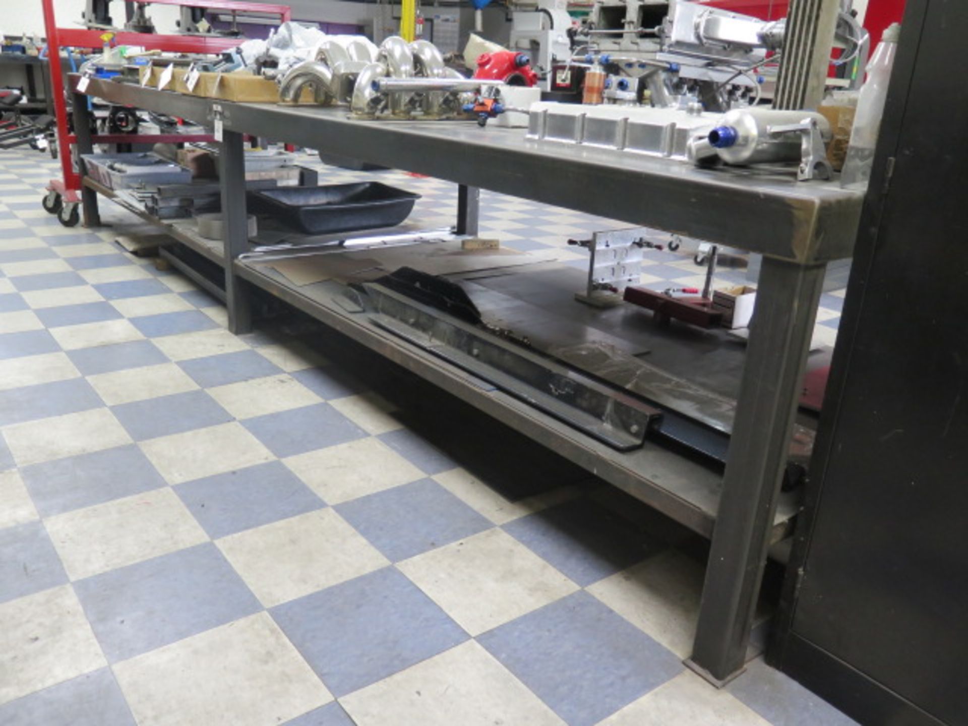 4’ x 16’ Heavy Duty Steel Work Bench (NO CONTENTS) (SOLD AS-IS - NO WARRANTY)