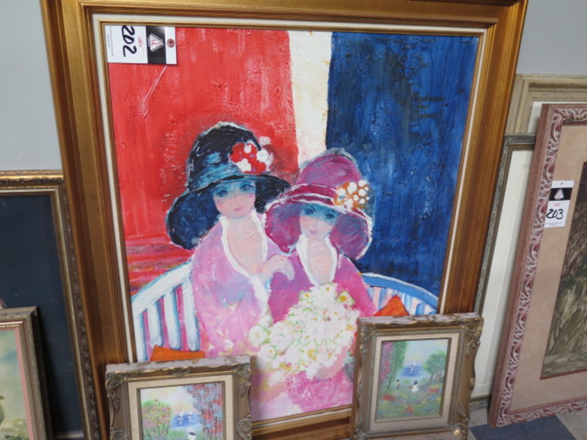 Oil Paintings (Enamel on Copper ??) (2) by Cardin and Large Oil Painting by Epko (SOLD AS-IS - NO WA