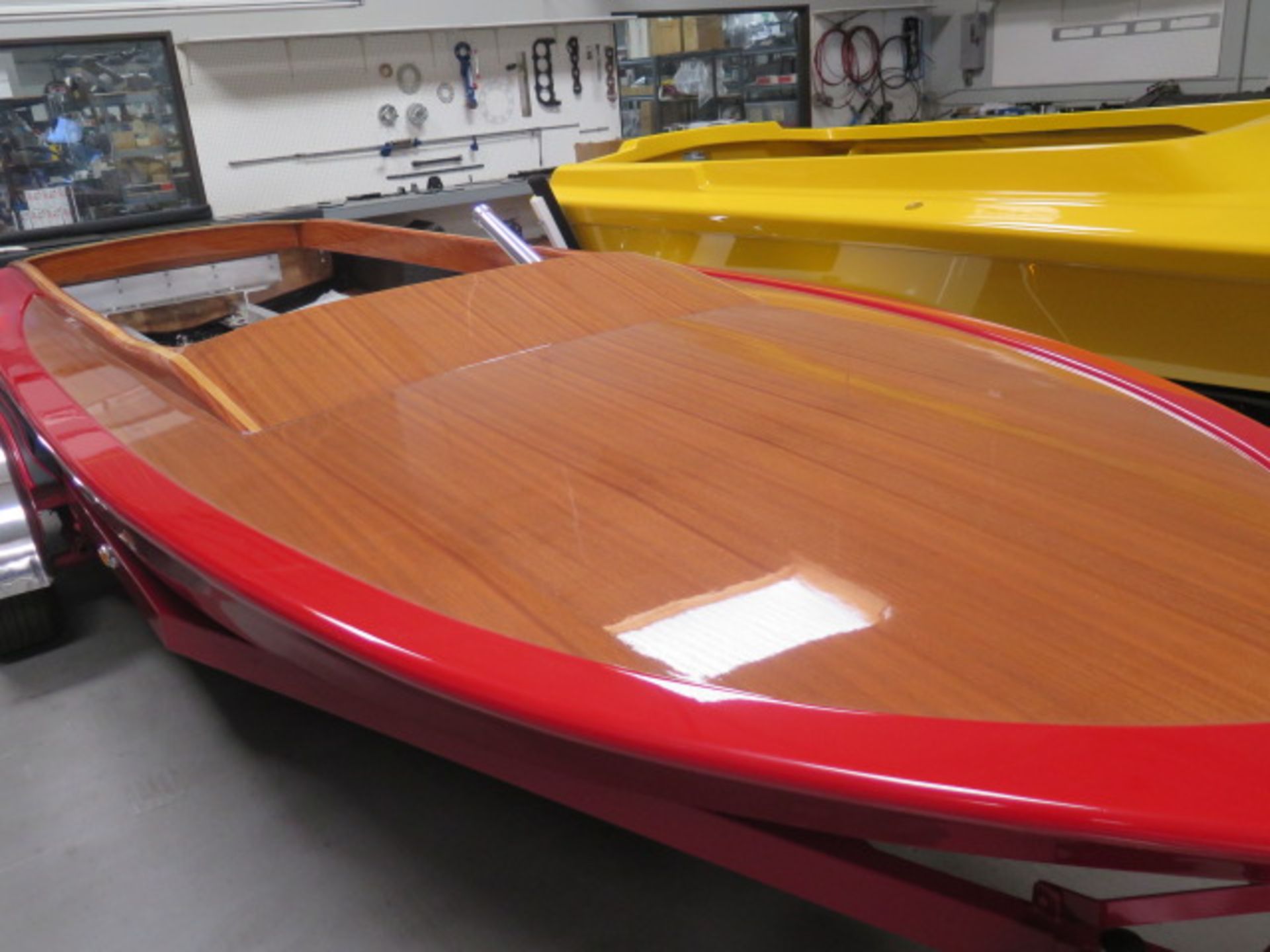 NEW 20' Raysoncraft Semi V-Bottom Wood Deck V-Drive Custom Race Hull w/ Partial Rigging, SOLD AS IS - Image 13 of 24