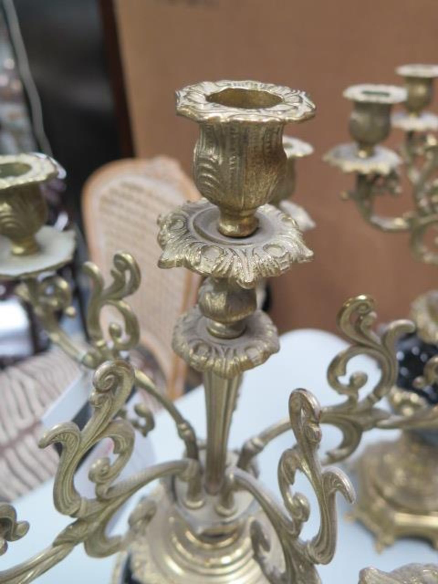 Brass and Marble Candelabras (2) (SOLD AS-IS - NO WARRANTY) - Image 7 of 9