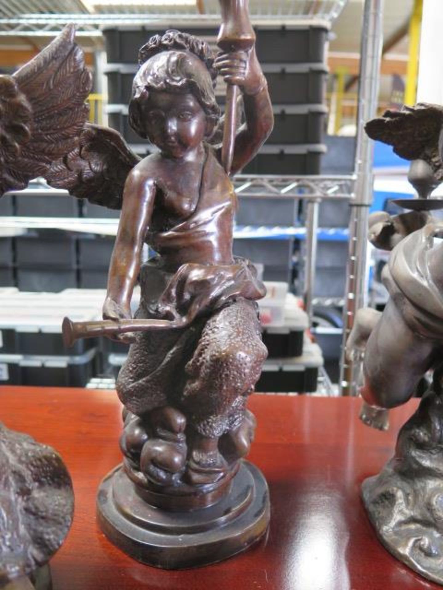 Bronze Angels - Candlestick Holders (2) (SOLD AS-IS - NO WARRANTY) - Image 3 of 4