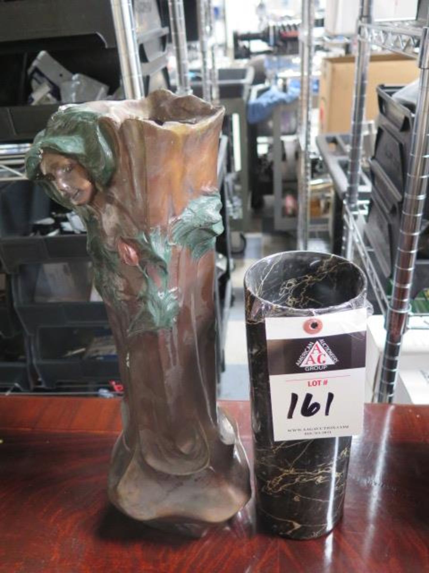 Bronze and Marble Vases (2) (SOLD AS-IS - NO WARRANTY)