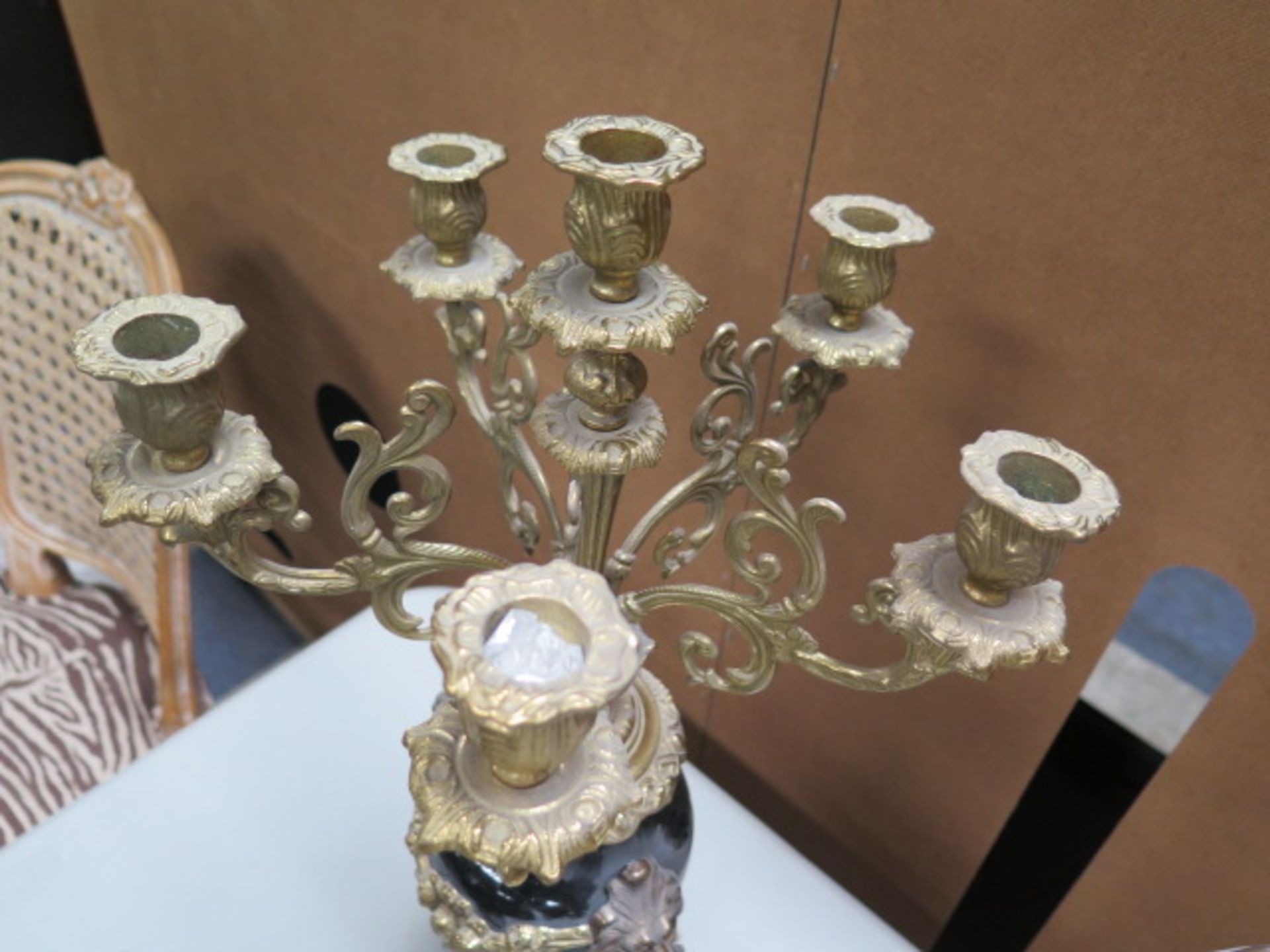 Brass and Marble Candelabras (2) (SOLD AS-IS - NO WARRANTY) - Image 8 of 9