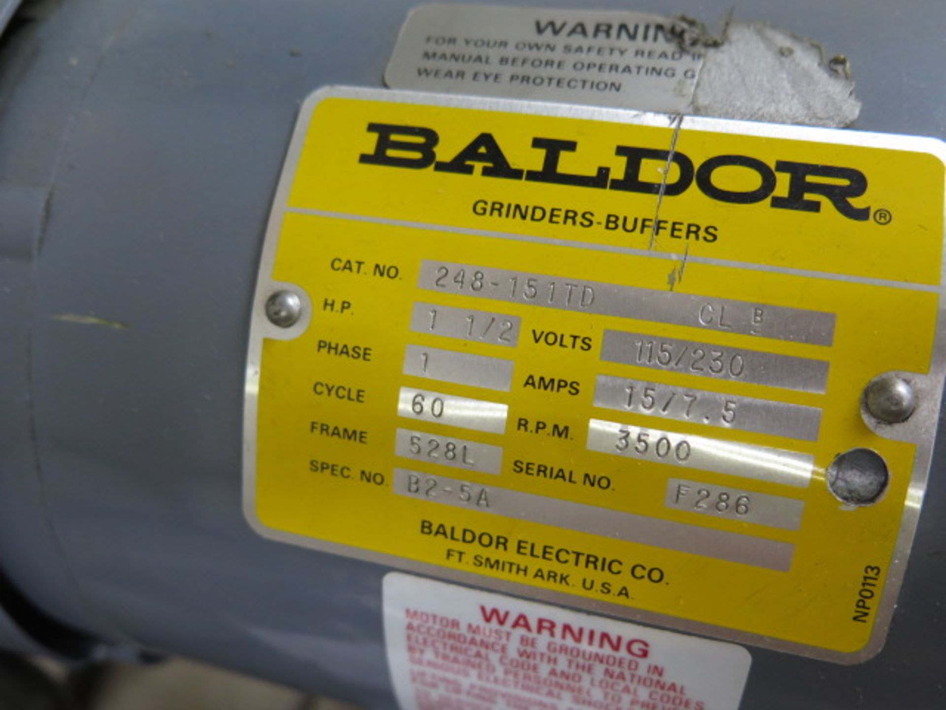 Baldor 1.5Hp Motor w/ Drill Chuck (SOLD AS-IS - NO WARRANTY) - Image 2 of 8