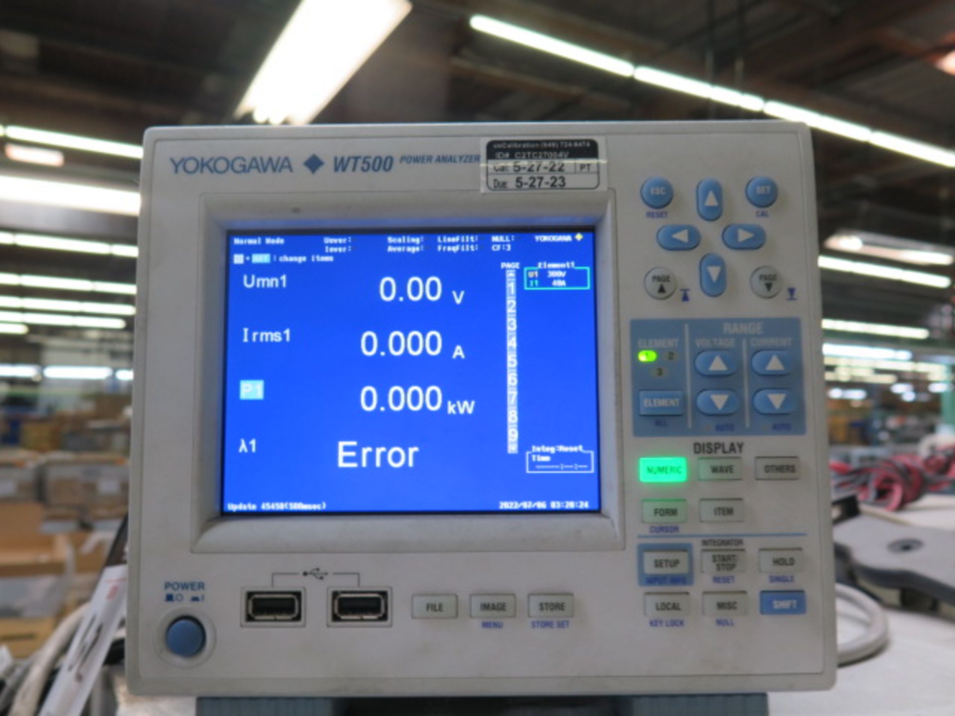 Yokogawa mdl. WT500 Power Analyzer (SOLD AS-IS - NO WARRANTY) - Image 4 of 5