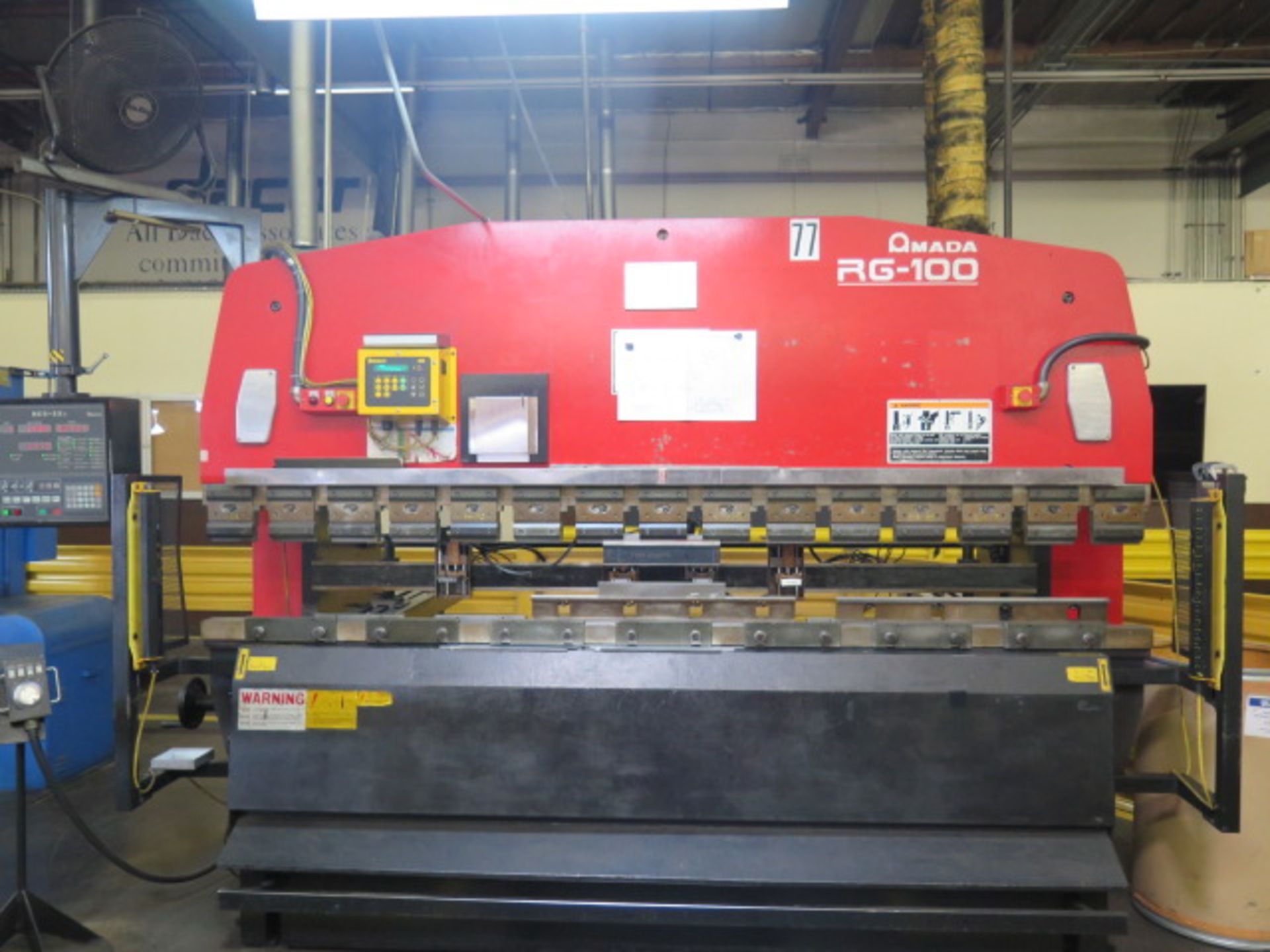 Amada RG-100 100-Ton x 10' CNC Press Brake s/n 105608 w/ Amada NC9-EX II 118.1" Bed, SOLD AS IS