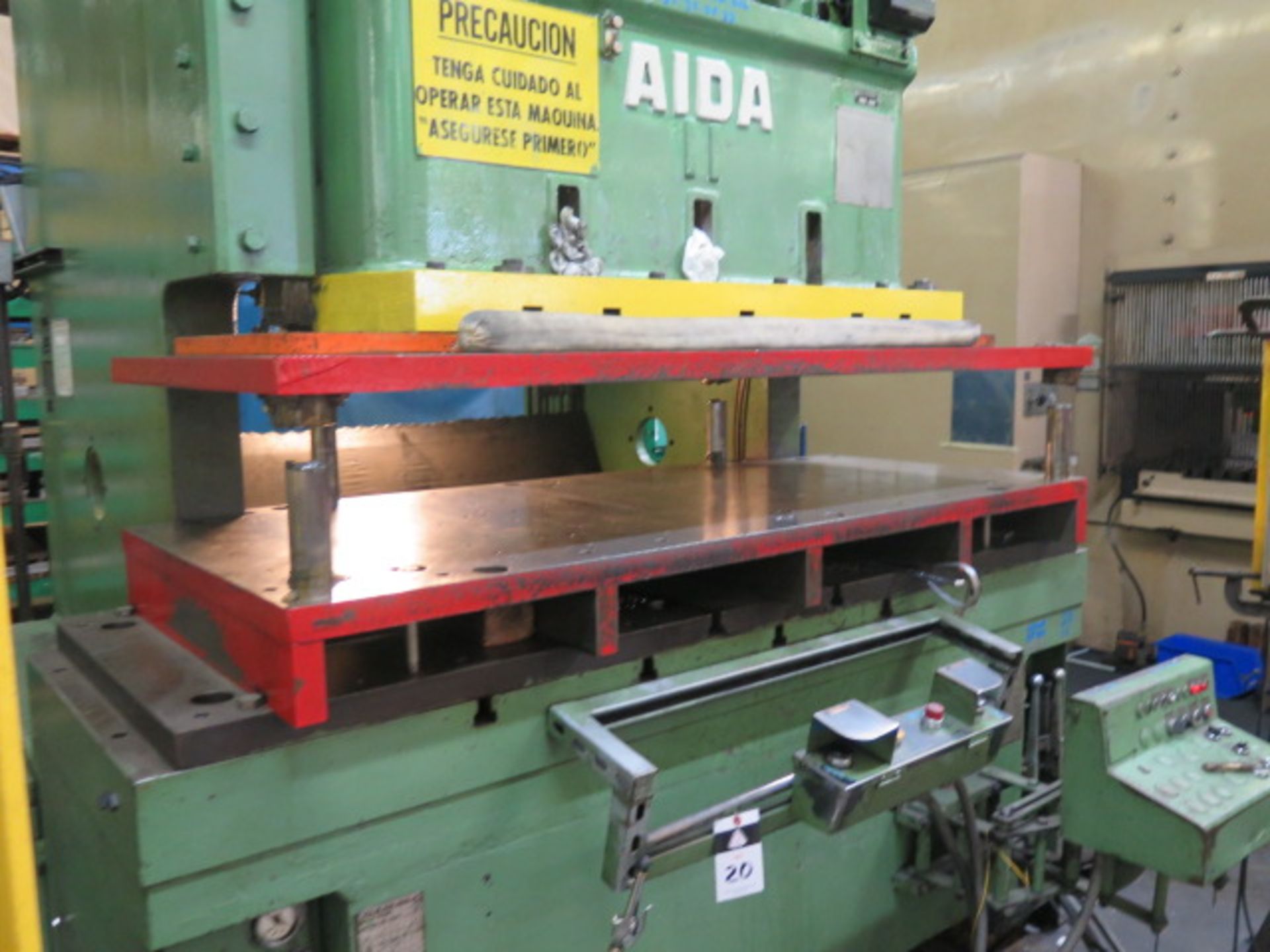 Aida C2-11(2) 110 Ton Hydfraulic Gap Frame Stamping Press s/n 10511-0454 w/Aida Controls, SOLD AS IS - Image 5 of 18