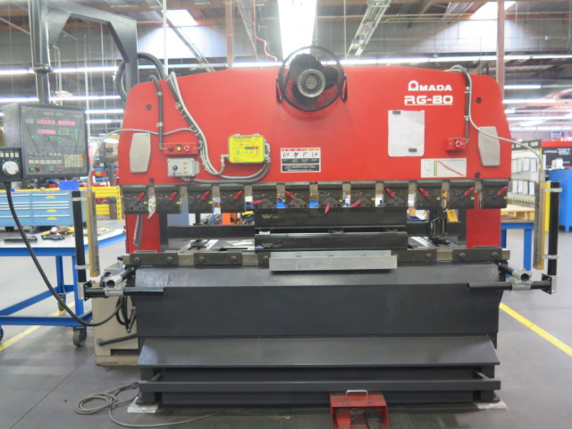 Amada RG-80 80-Ton x 8' CNC Press Brake s/n 804576 w/ Amada NC9-EX II, 8' Bed Length, SOLD AS IS