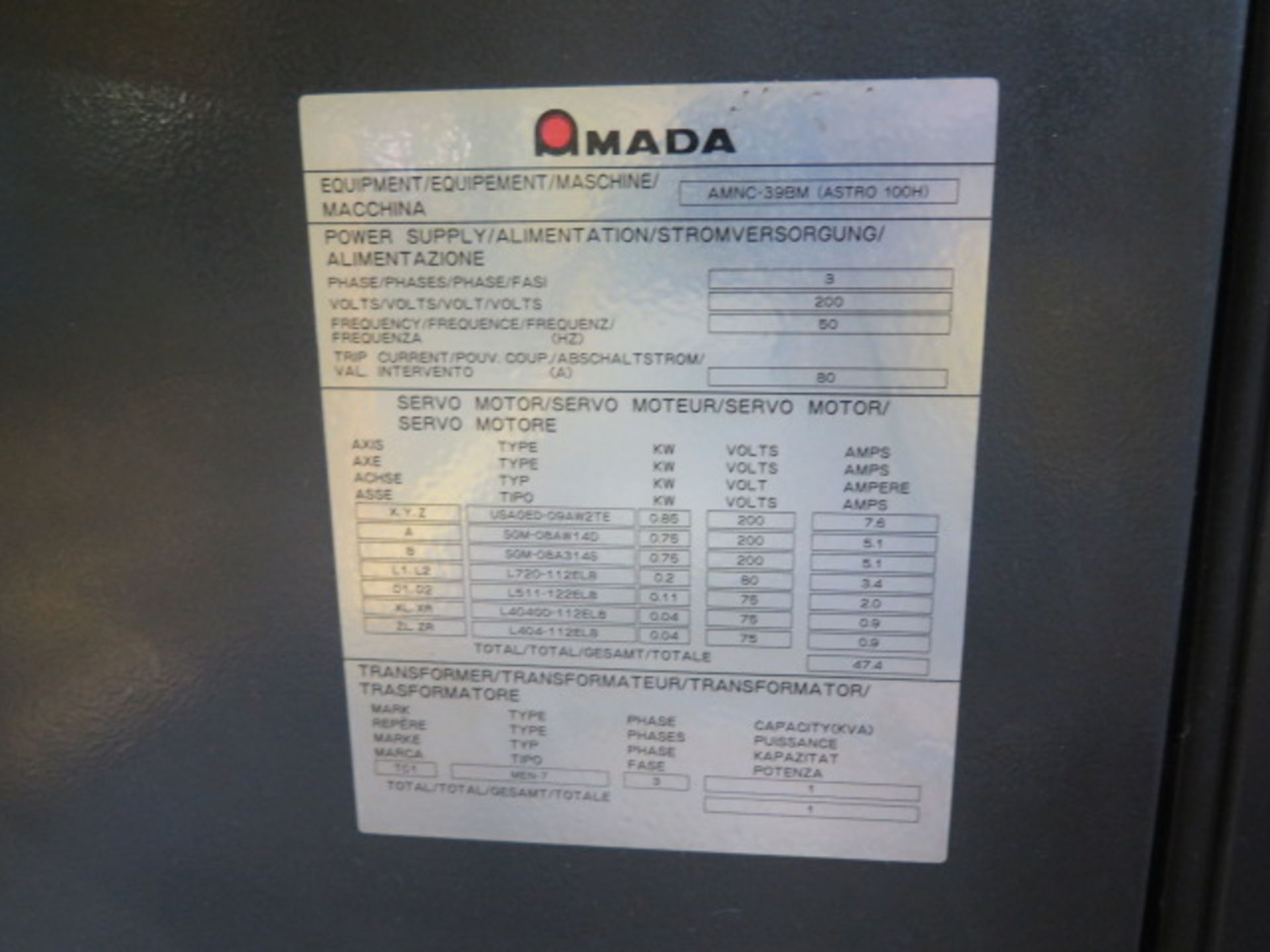 2000 Amada ASTRO-100 mdl.FcxB III-1253 125 Ton x 10' CNC Robotic Bending Cell, SOLD AS IS - Image 42 of 46