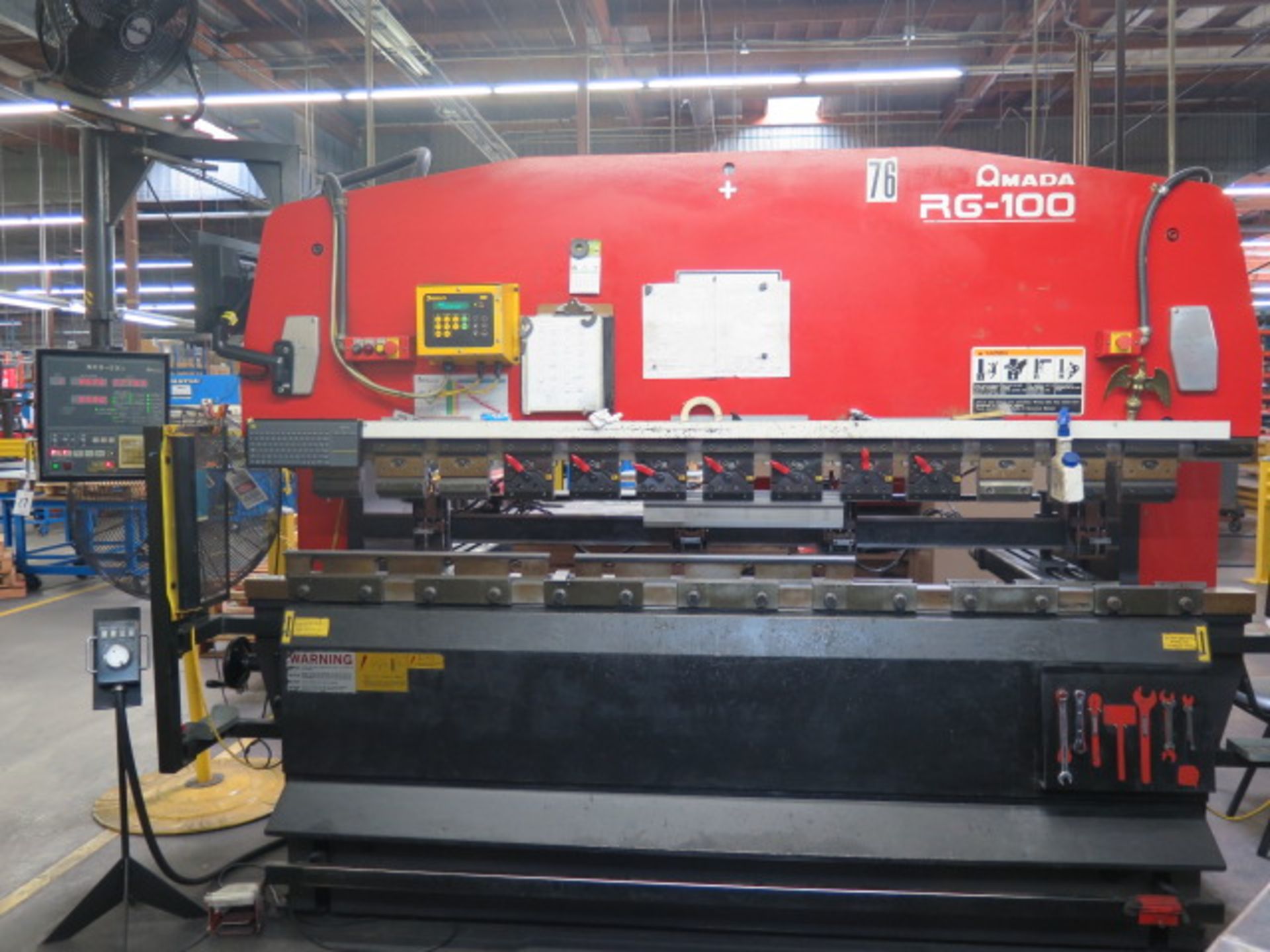 Amada RG-100 100-Ton x 10' CNC Press Brake s/n 105989 w/ Amada NC9-EX II, 118.1" Bed, SOLD AS IS