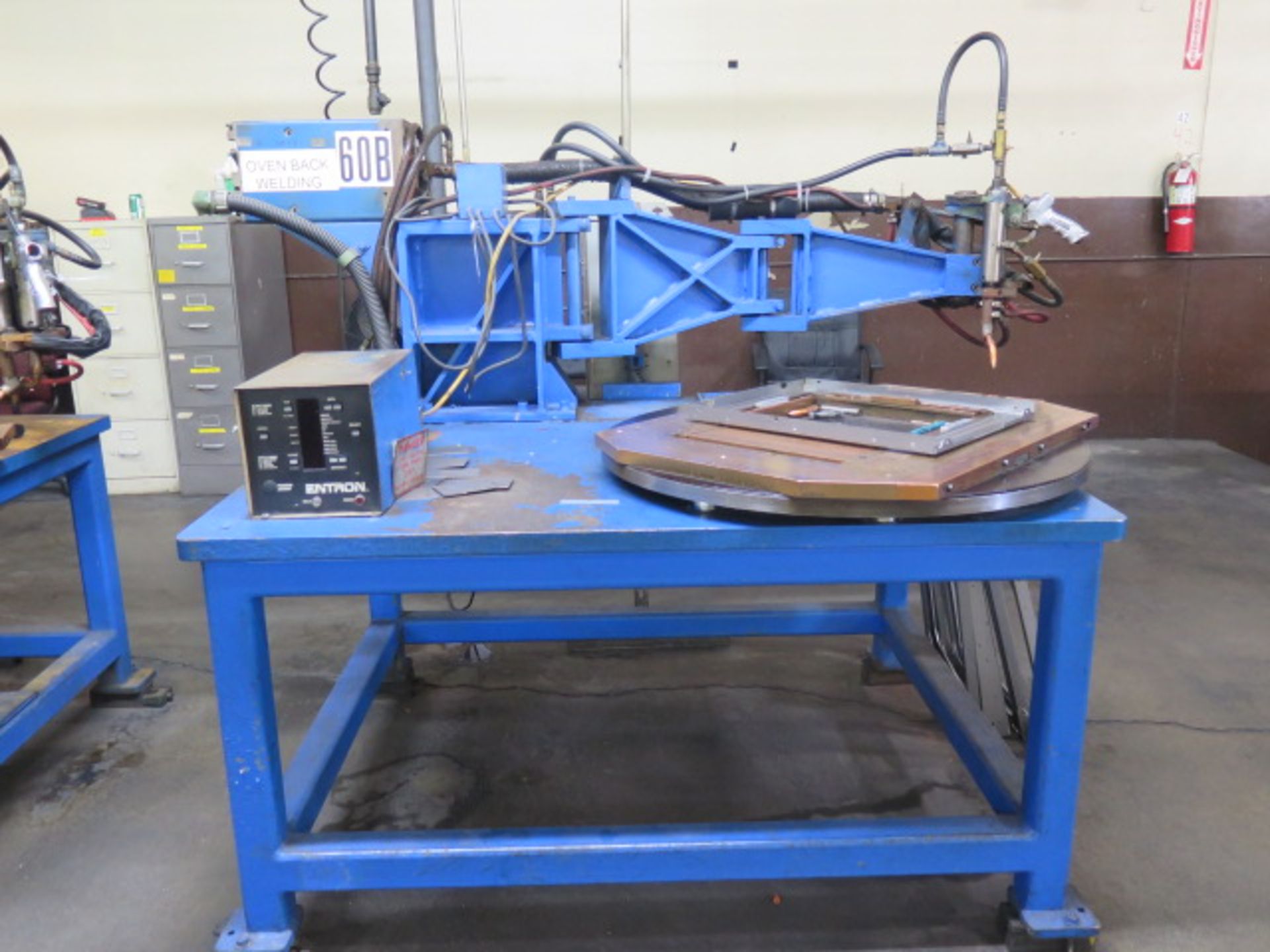 Taylor Winfield Rotary Style Spot Welder w/ Entron Resistance Welding,36" Dia Turn-Table, SOLD AS IS