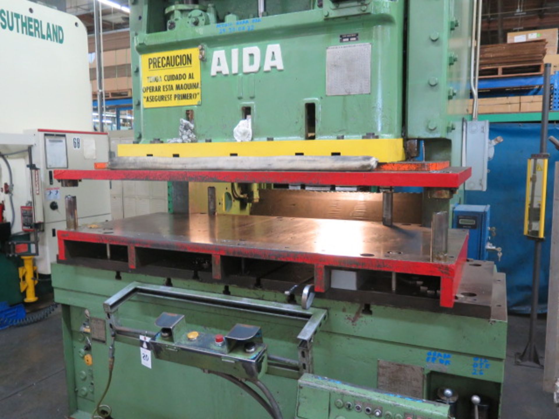 Aida C2-11(2) 110 Ton Hydfraulic Gap Frame Stamping Press s/n 10511-0454 w/Aida Controls, SOLD AS IS - Image 6 of 18