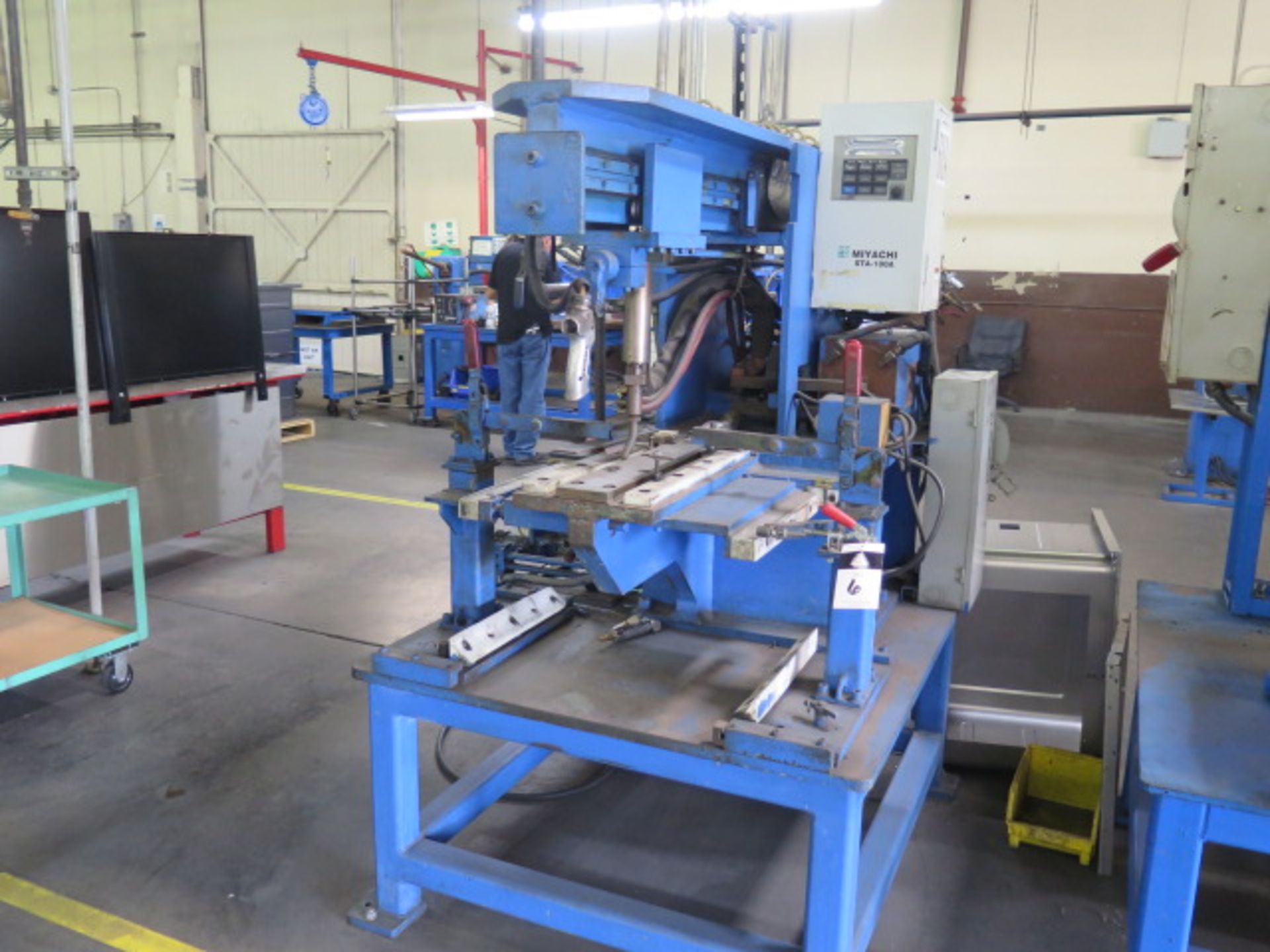 Taylor Winfield 18" 85kVA Traversing Spot Welder s/n 91292 w/ Miyachi STA-100A SOLD AS IS