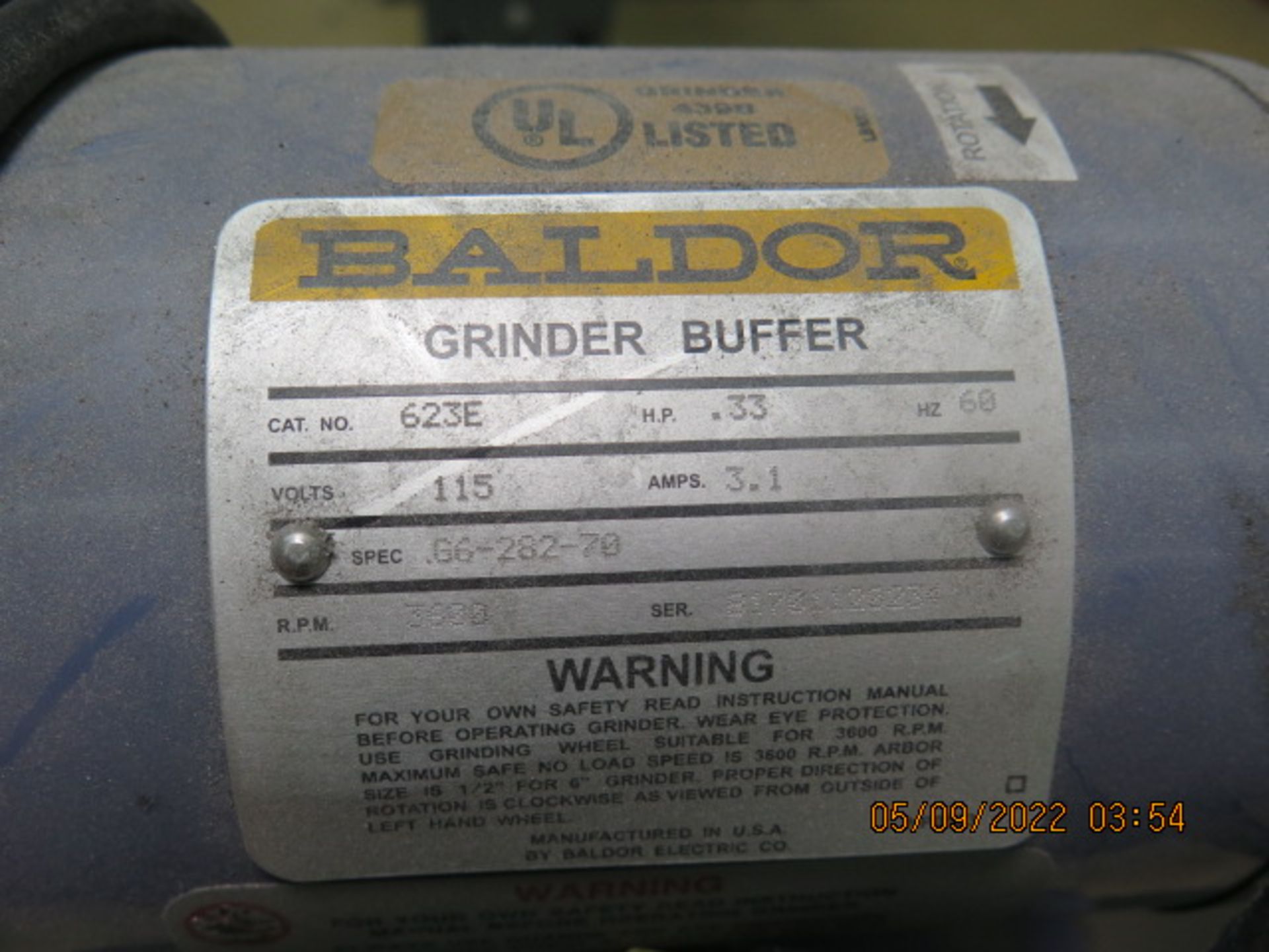 Baldor Pedestal Grinder (SOLD AS-IS - NO WARRANTY) - Image 5 of 5