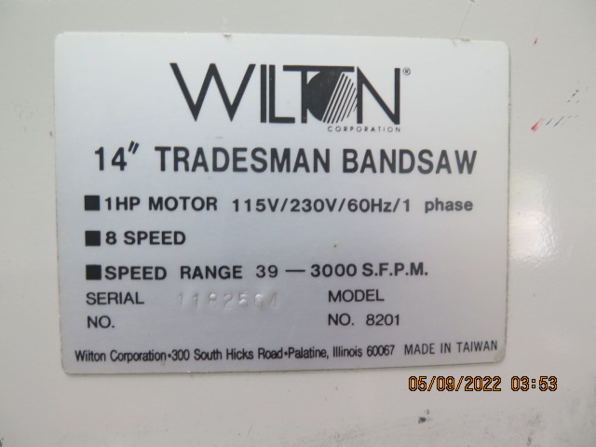 Wilton 14” “Tradesman” Vertical Band Saw w/ 14” x 14” Table (SOLD AS-IS - NO WARRANTY) - Image 7 of 7