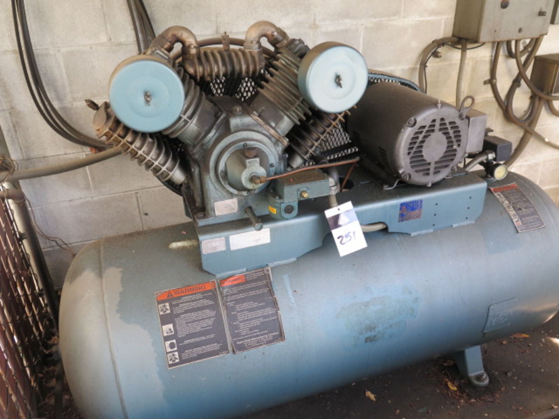 10Hp Horizontal Air Compressor w/ 2-Stage Pump, 80 Gallon Tank (SOLD AS-IS - NO WARRANTY) - Image 3 of 6