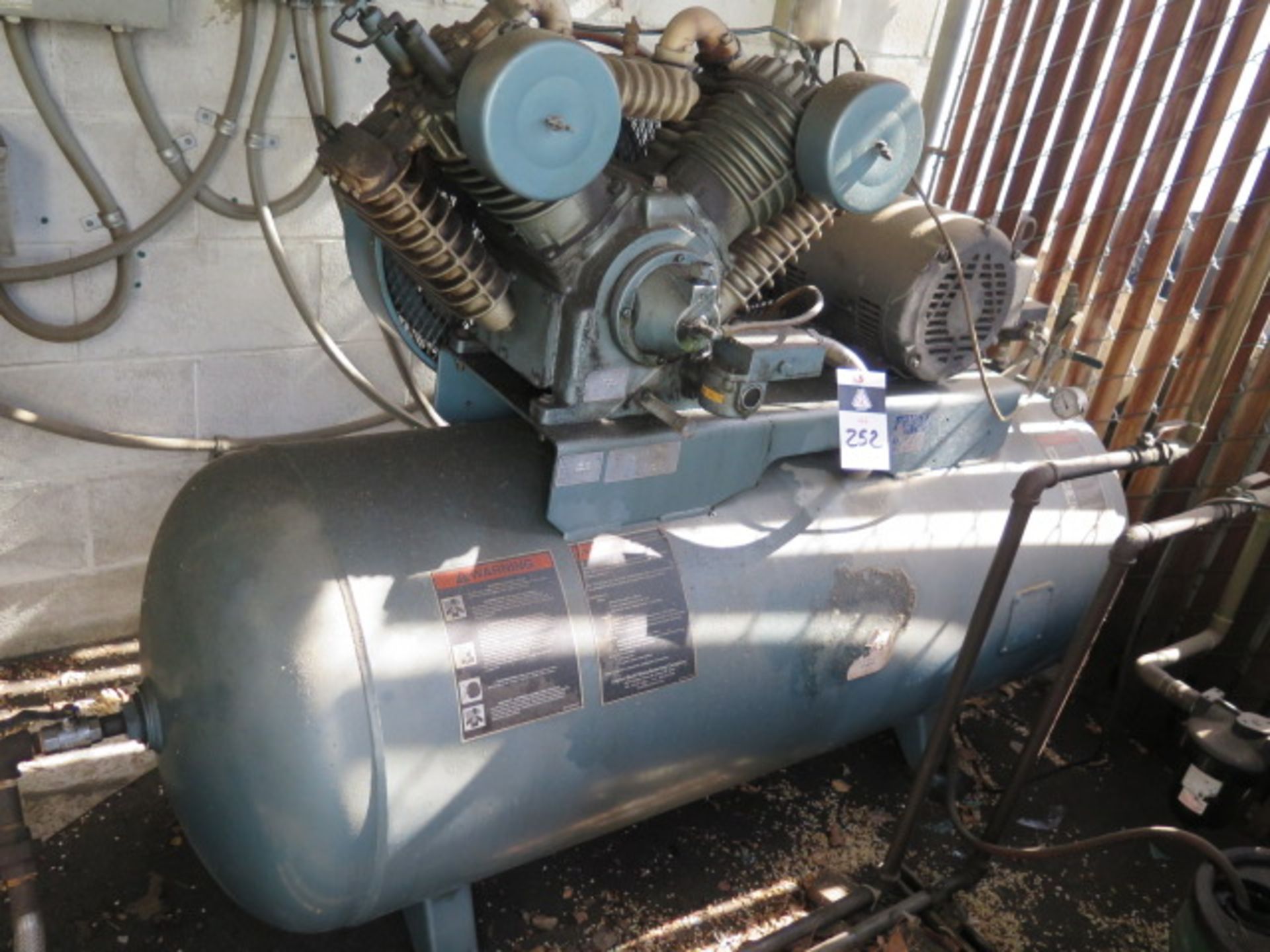 10Hp Horizontal Air Compressor w/ 2-Stage Pump, 80 Gallon Tank and Pre-Cooler (SOLD AS-IS - NO