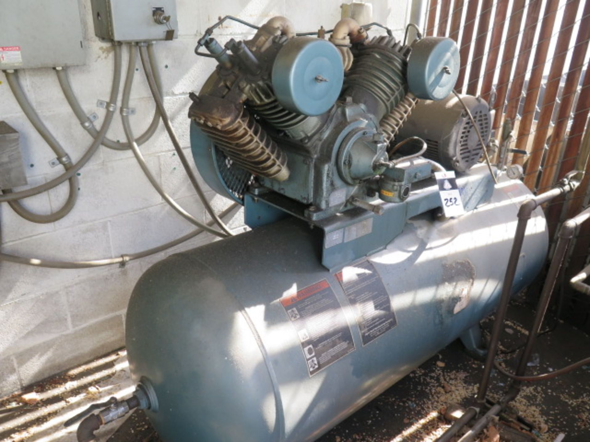 10Hp Horizontal Air Compressor w/ 2-Stage Pump, 80 Gallon Tank and Pre-Cooler (SOLD AS-IS - NO - Image 2 of 8