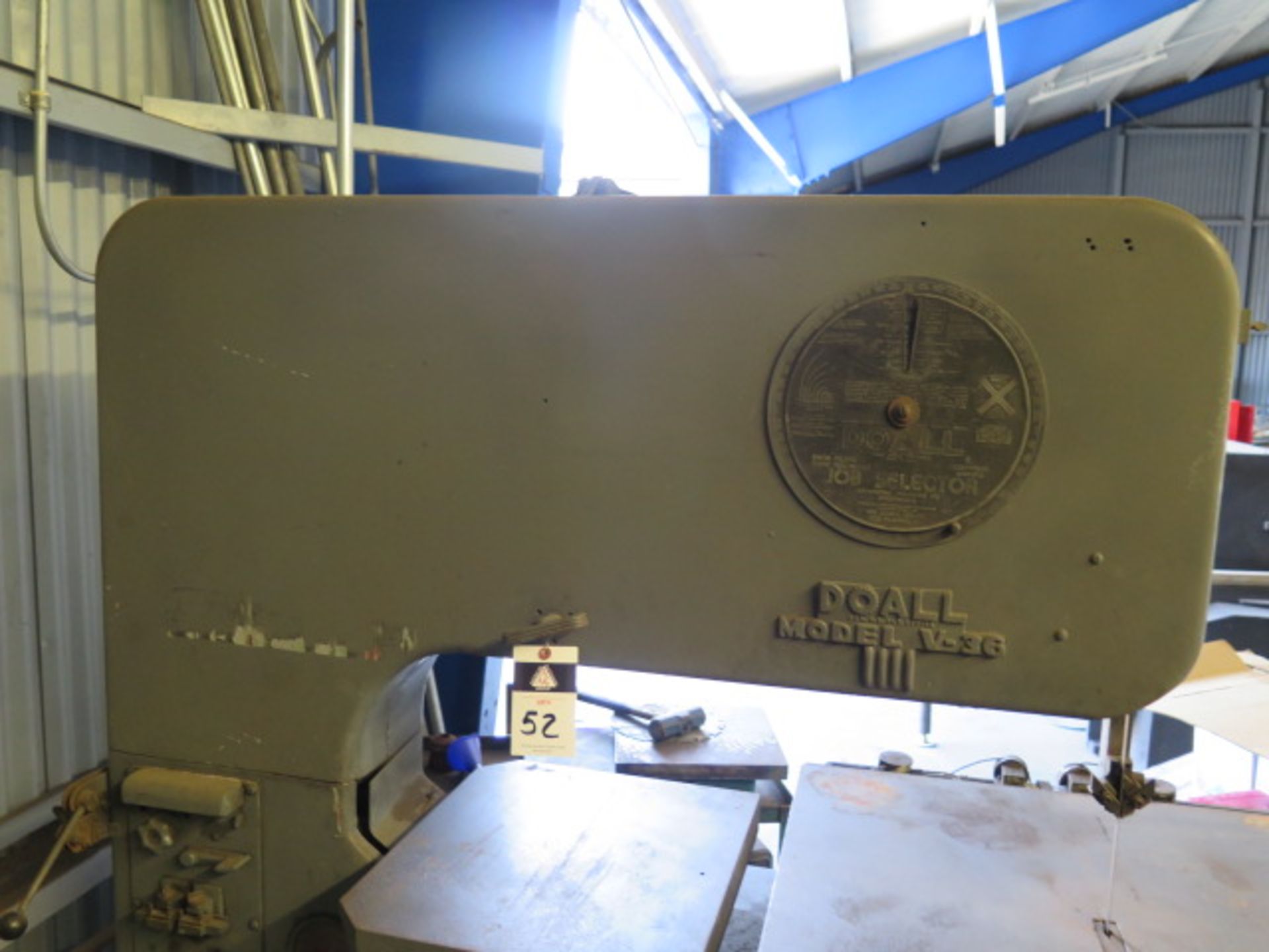 DoAll V-36 36” Vertical Band Saw w/ 30” x 30” Table (SOLD AS-IS - NO WARRANTY) - Image 2 of 9