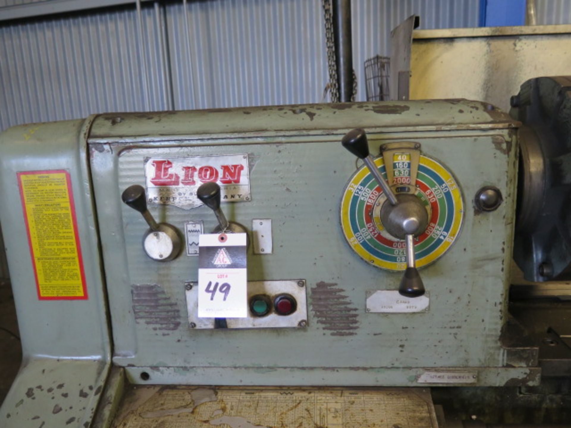 Lyon C10MB 22” x 64” Geared Head Gap Lathe s/n 10206 w/ 16-2000 RPM, 2 7/8” Spindle Bore, SOLD AS IS - Image 4 of 13