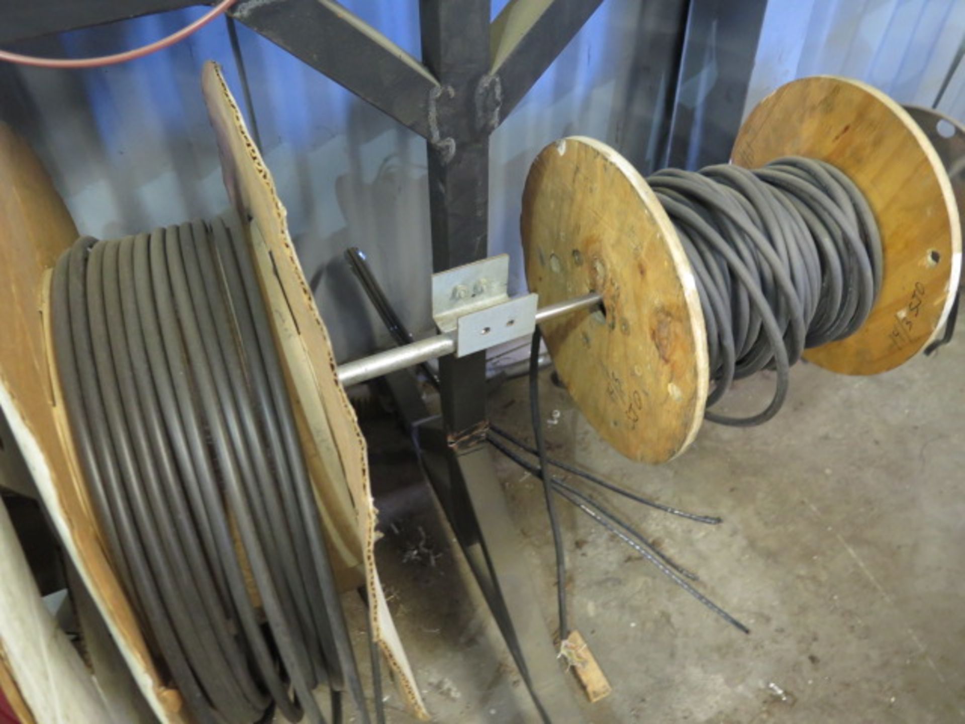 Rolling Wire Spool Racks (2) w/ Misc Electrical Wire and Tubing (SOLD AS-IS - NO WARRANTY) - Image 7 of 7