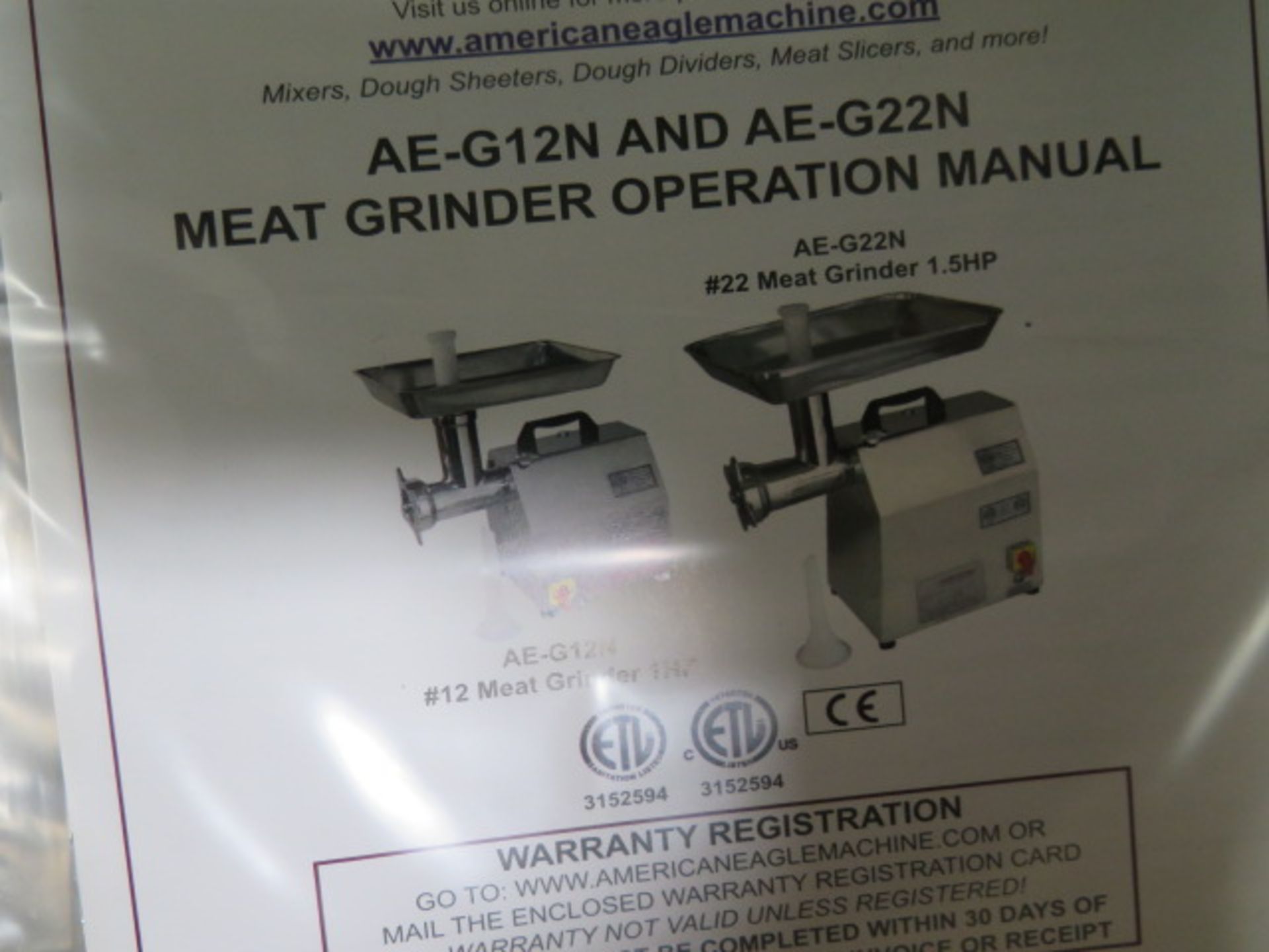 American Eagle AE-G12N Commercial Meat Grinder, AE-MC12NH Commercial Meat Cutter, SOLD AS IS - Image 4 of 10