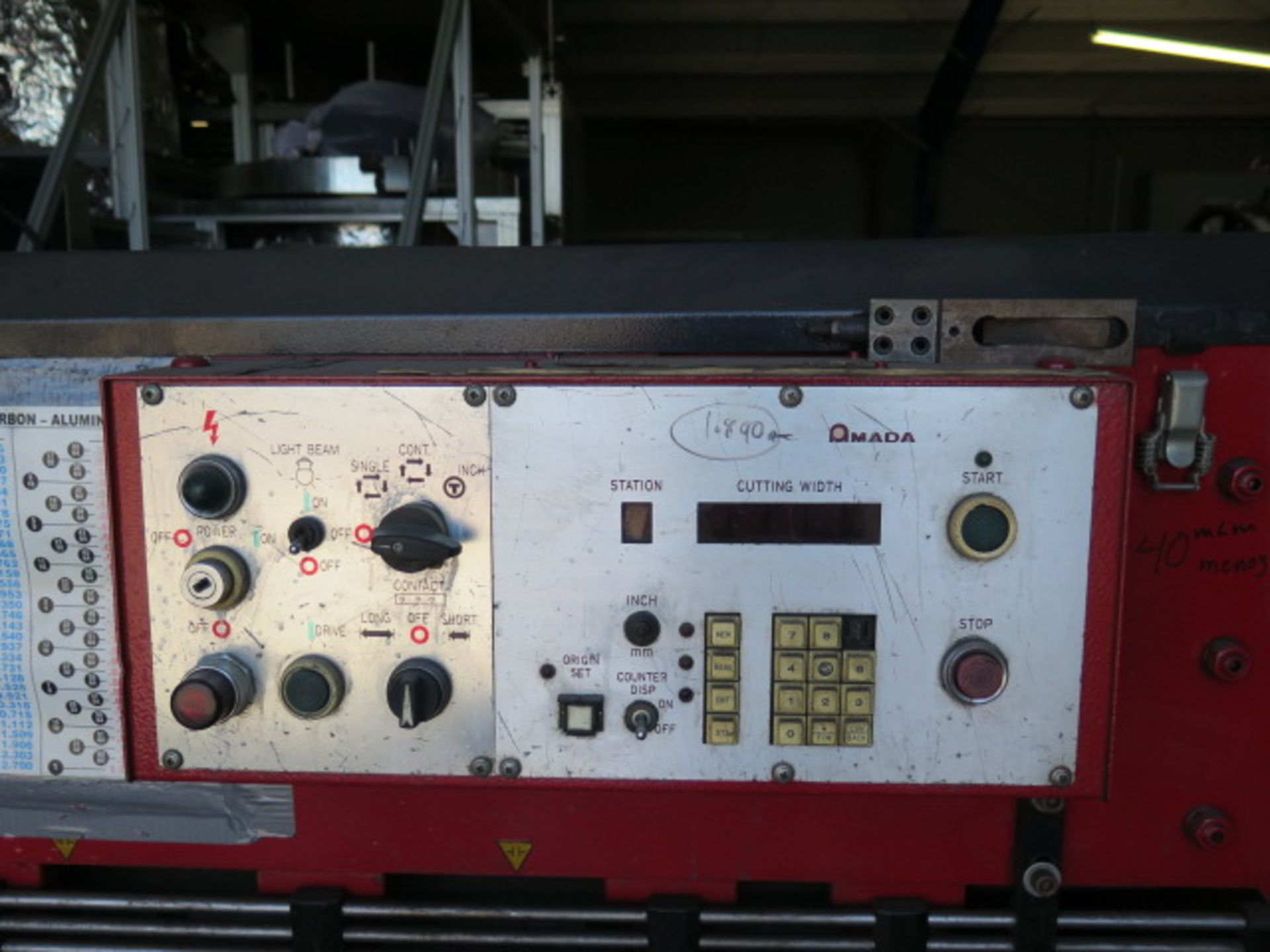 Amada M-2060 ¼” x 78” Power Shear s/n 20600705 w/ Amada Controls and BG, 88” Sq Arm, SOLD AS IS - Image 10 of 12