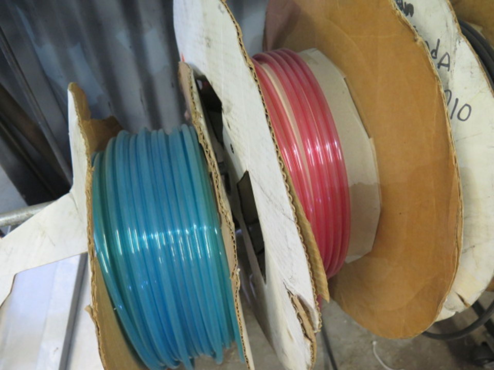 Rolling Wire Spool Racks (2) w/ Misc Electrical Wire and Tubing (SOLD AS-IS - NO WARRANTY) - Image 6 of 7