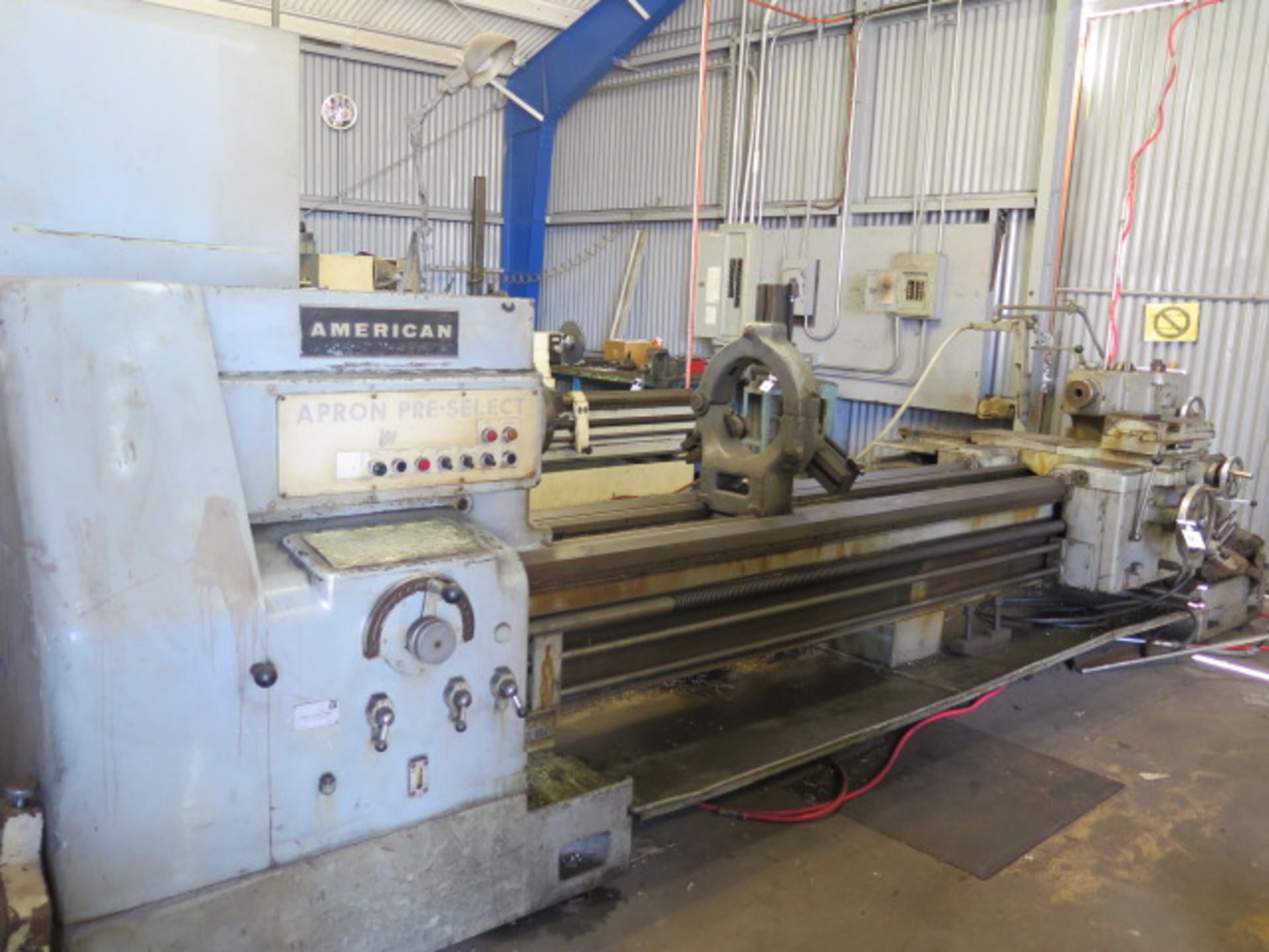 American “Apron Pre-Select” 27” x 120” Lathe w/ Inch Threading, Tailstock, Taper Attach, SOLD AS IS