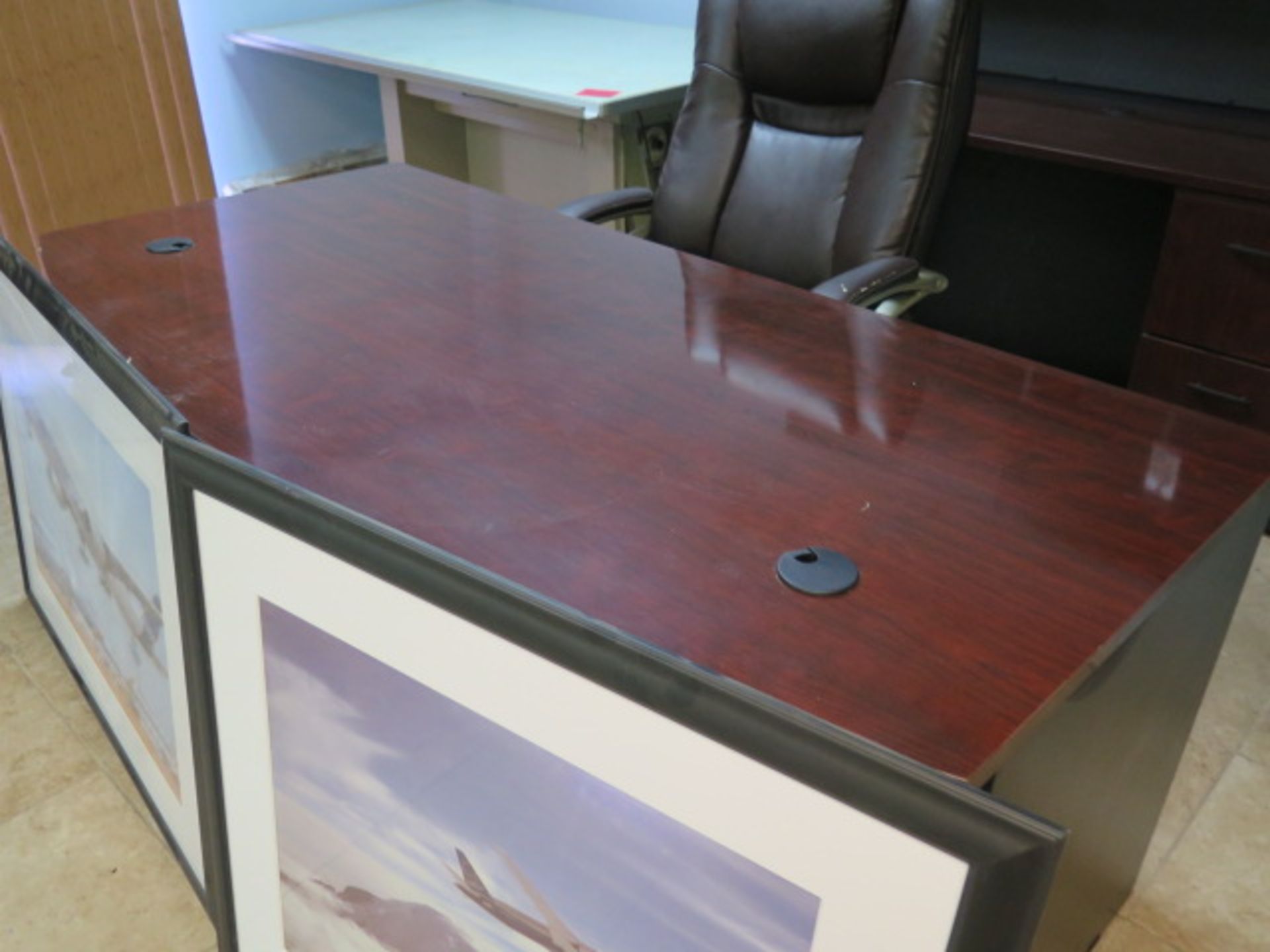Desk, Credenza, Drafting Table and Pictures (SOLD AS-IS - NO WARRANTY) - Image 2 of 7