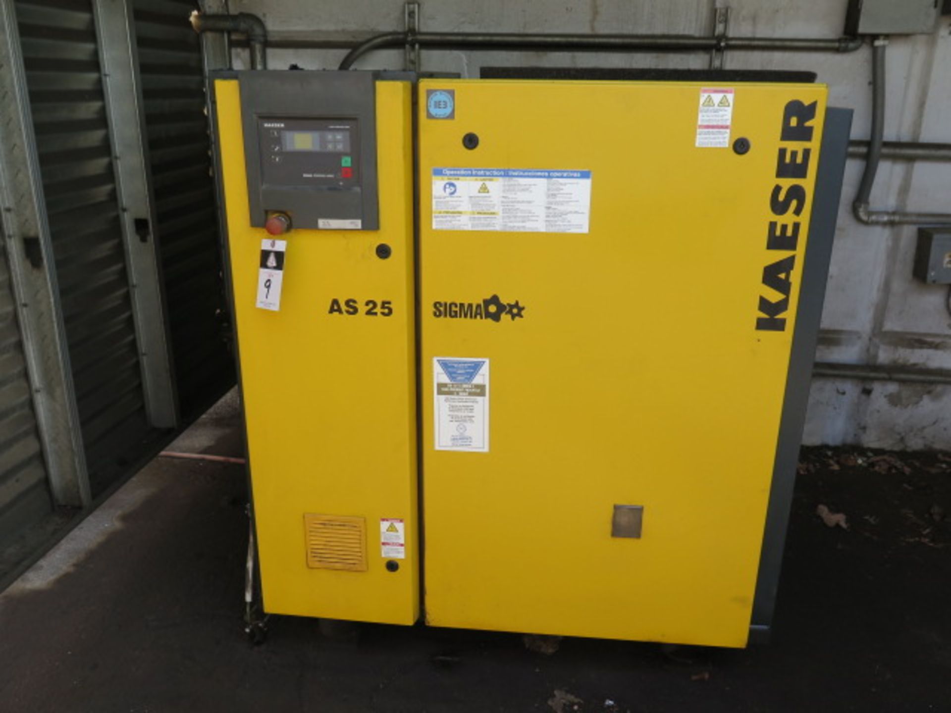 Kaeser AS25 25Hp Rotary Air Compressor s/n 1210 w/ New Motor 9/1/22, Kaeser Sigma Digital Controls