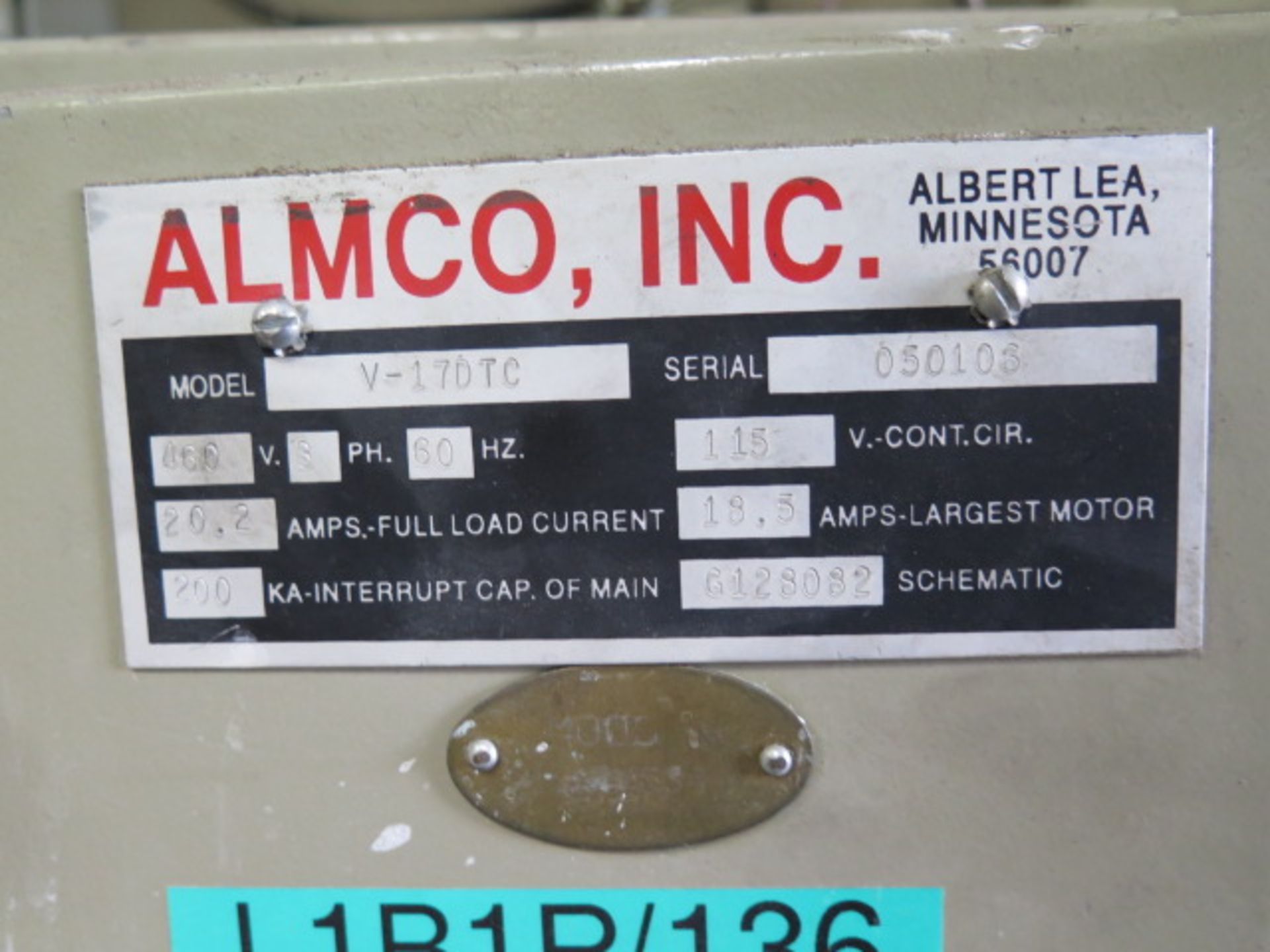 Almco V-17 DTC Media Tumbler s/n 050106 w/ Almco Controls, Slurry Dispenser, SOLD AS IS - Image 15 of 15