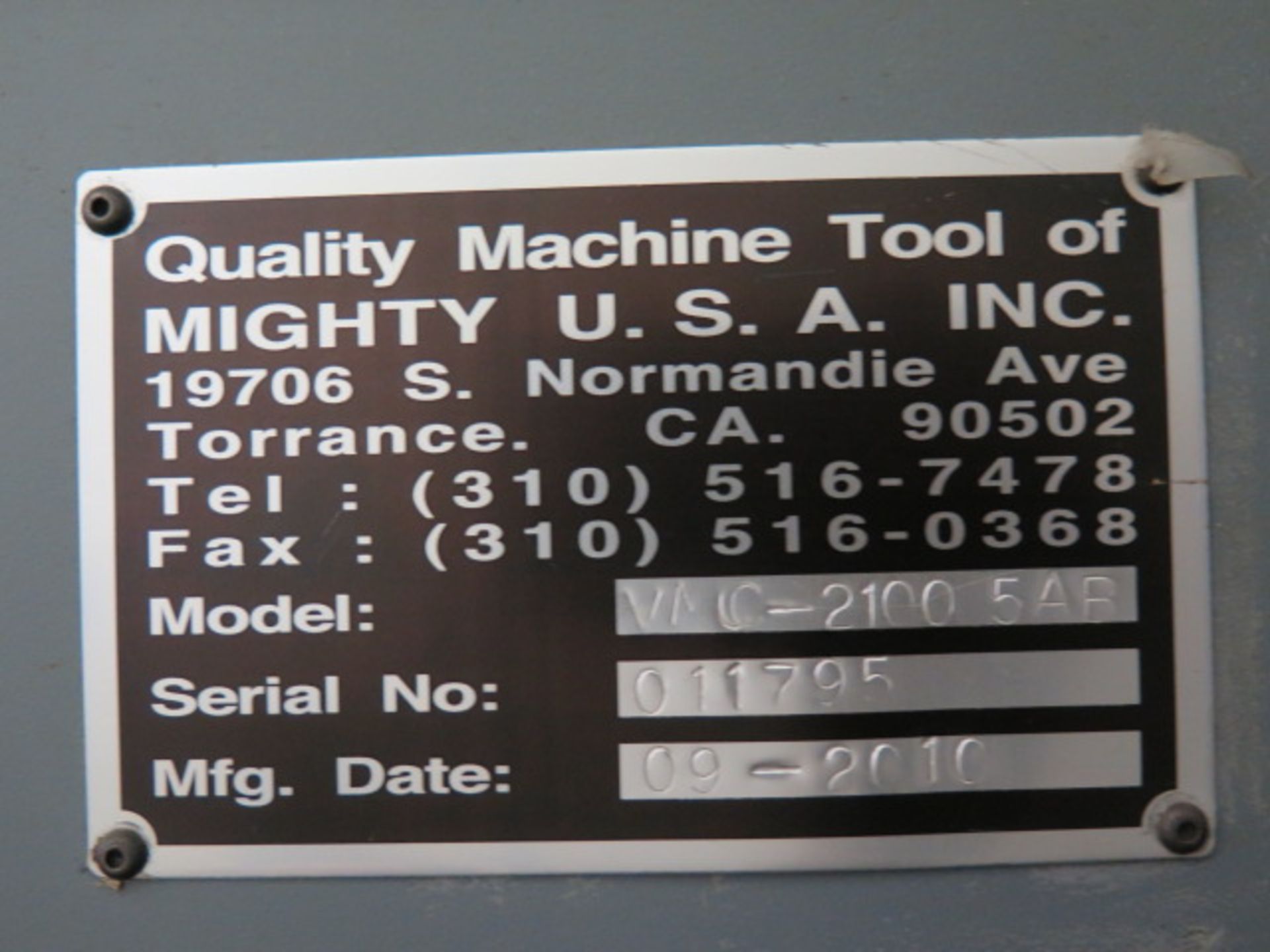 2010 Mighty Viper VMC-2100 5AB True 5-Axis CNC VMC, s/n 011795 w/ Fanuc 30i MODEL A, SOLD AS IS - Image 26 of 26