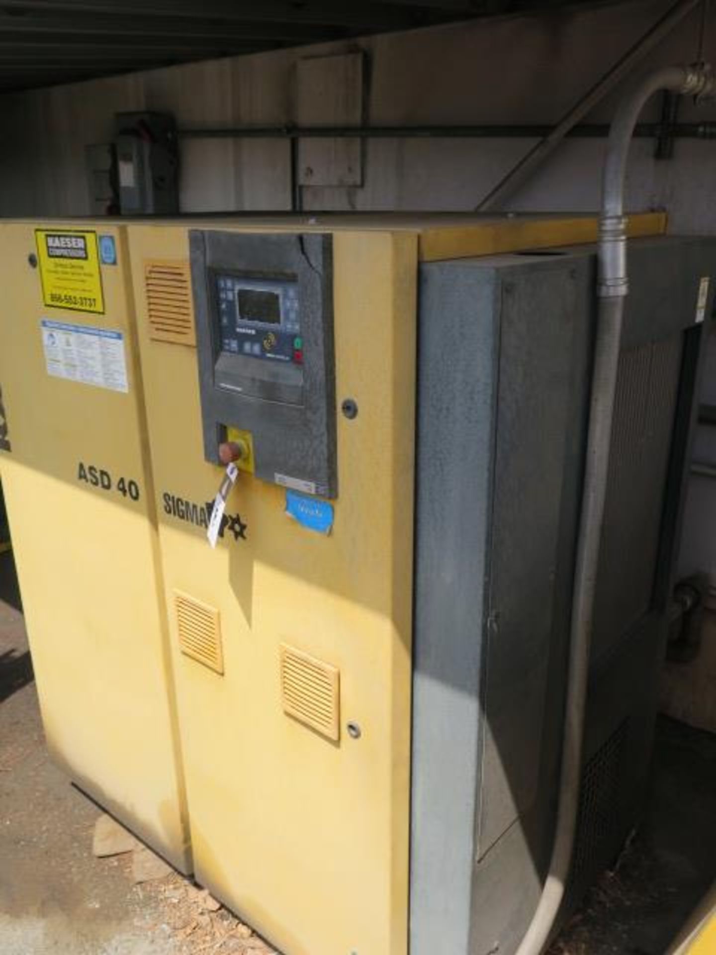 Kaeser ASD40 40Hp Rotary Air Comp s/n 1096 w/ Sigma Control Z Dig Controls, Kaeser TD61, SOLD AS IS - Image 4 of 12