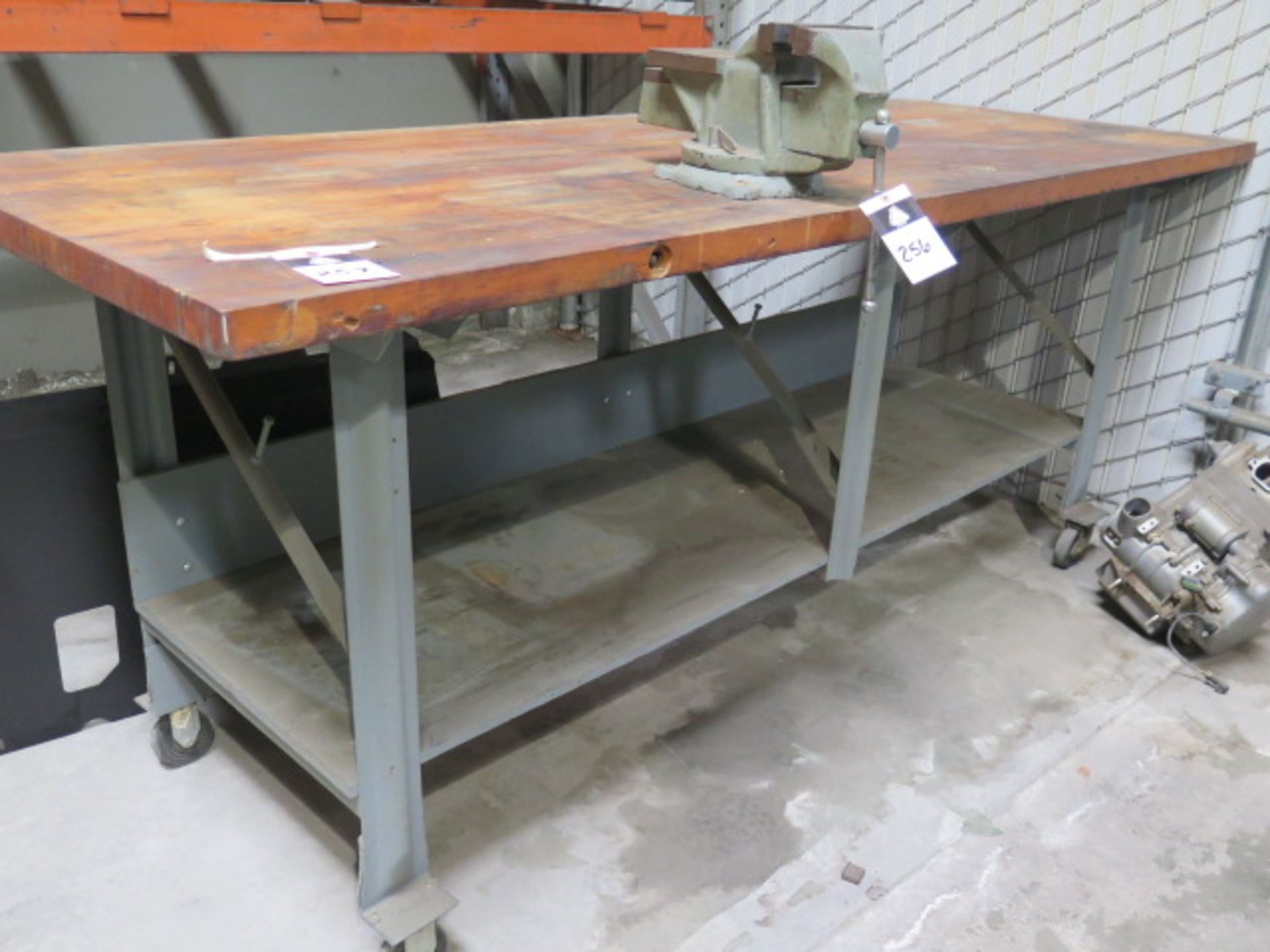 Rolling Maple Top Work Bench (SOLD AS-IS - NO WARRANTY)