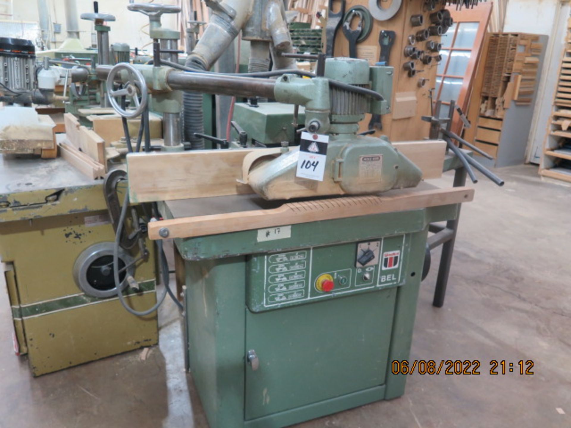 Wadkin BEL Spindle Shaper s/n 930 w/ 3000-10,000 RPM, HolzHer 4-Roll Power Feeder (SOLD AS-IS - NO
