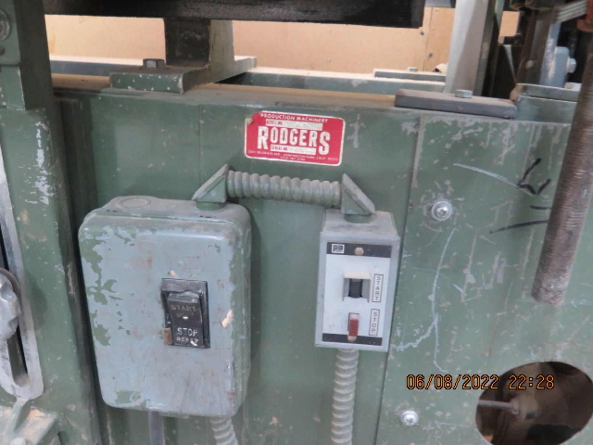 Rodgers mdl. 45-50 8” Edge Belt Sander s/n 450265 (SOLD AS-IS - NO WARRANTY) - Image 7 of 8