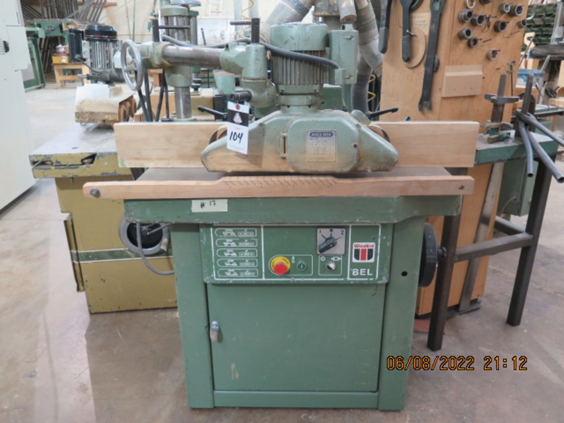 Wadkin BEL Spindle Shaper s/n 930 w/ 3000-10,000 RPM, HolzHer 4-Roll Power Feeder (SOLD AS-IS - NO - Image 2 of 12