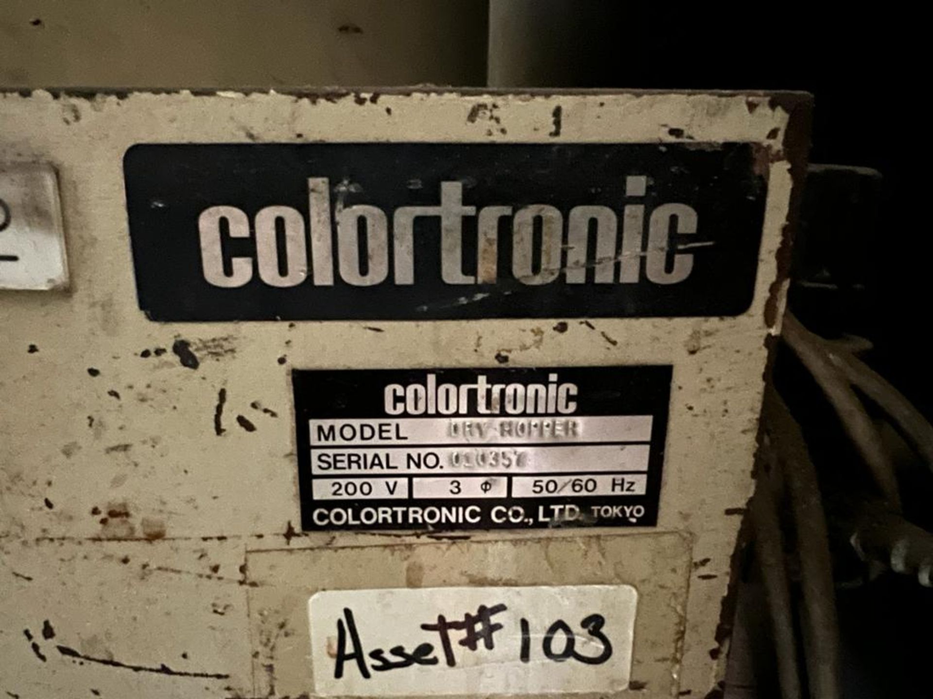 COLORTRONICS PLASTIC RESIN DRYER WITH SILO SYSTEM (SOLD AS-IS - NO WARRANTY) - Image 3 of 4