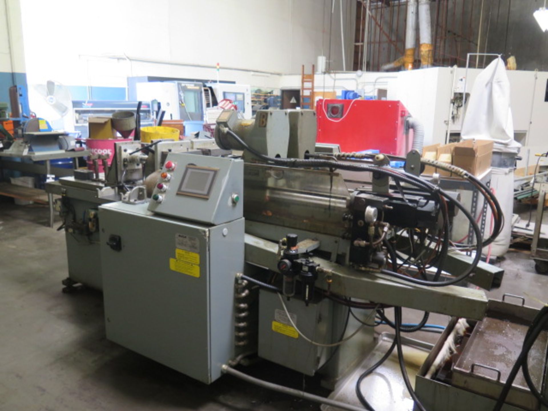 Mega M90-0029 Twin Head Gun Drill Machine w/ PLC Controls (For Each Head), (2) 10” 3-Jaw, SOLD AS IS - Image 4 of 13