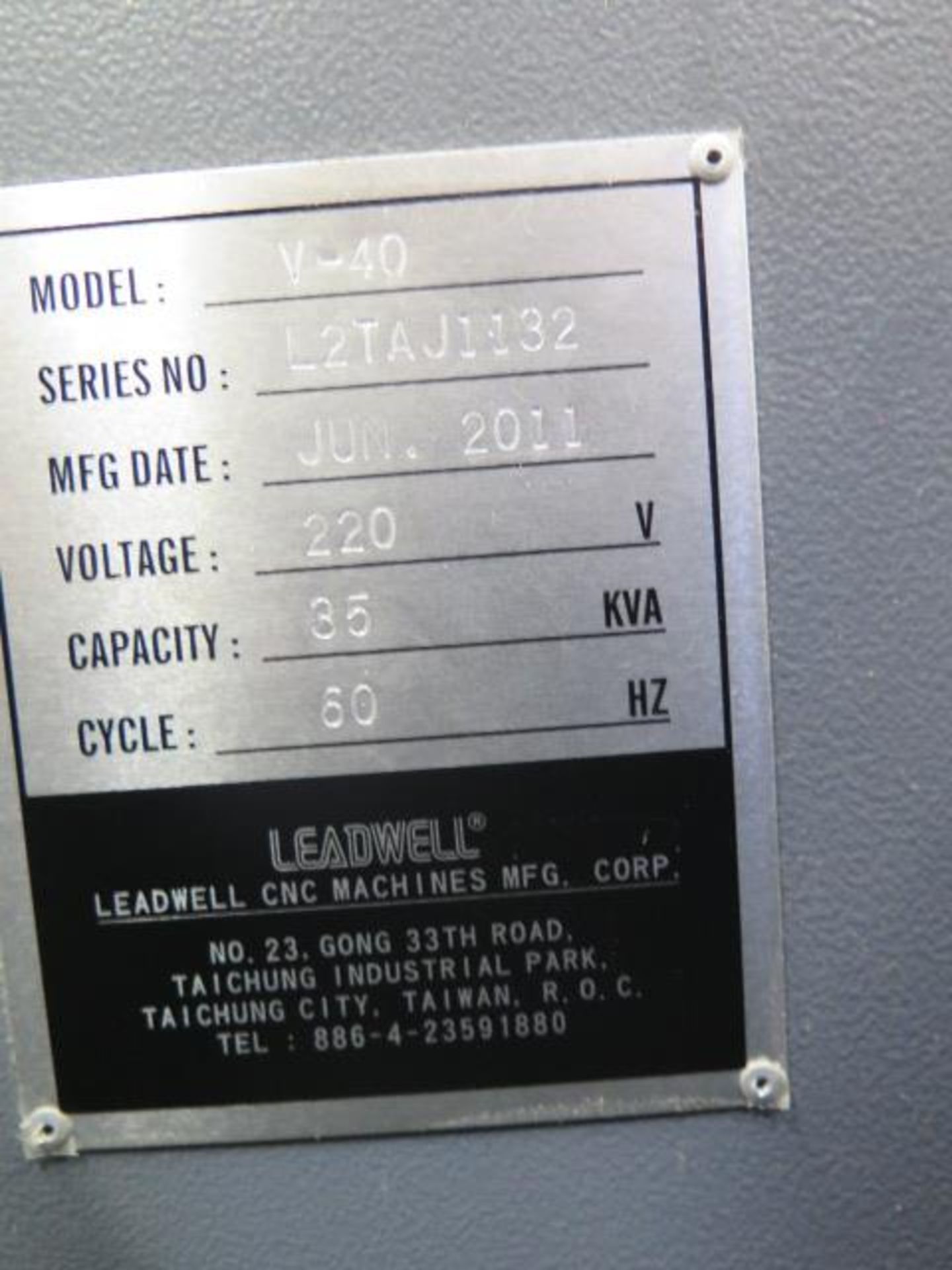 2011 Leadwell V-40 CNC VMC w/ Fanuc Series 0i-MD Controls, Hand Wheel, 24 ATC, SOLD AS IS - Image 13 of 13