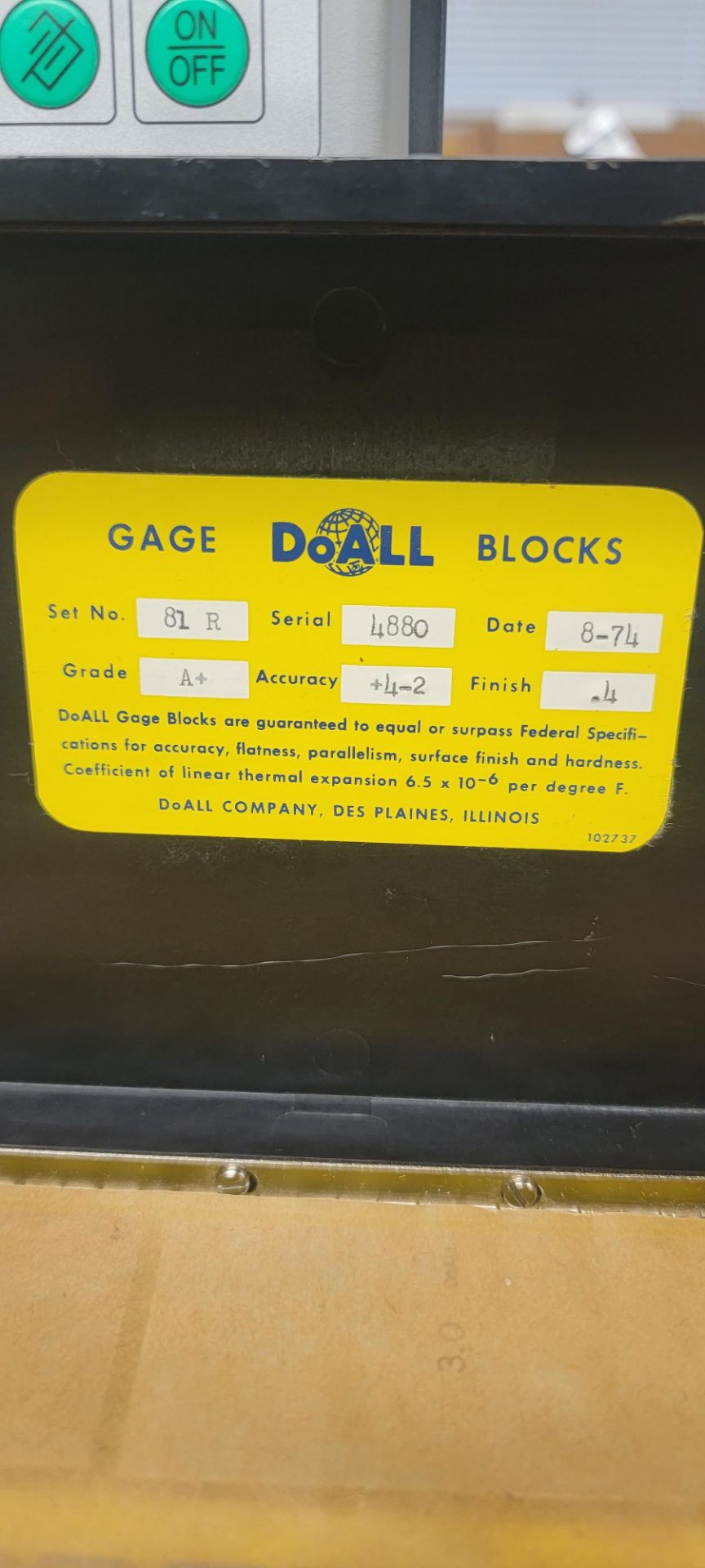 DoAll Gage Block Sets (Complete (SOLD AS-IS - NO WARRANTY) - Image 5 of 6