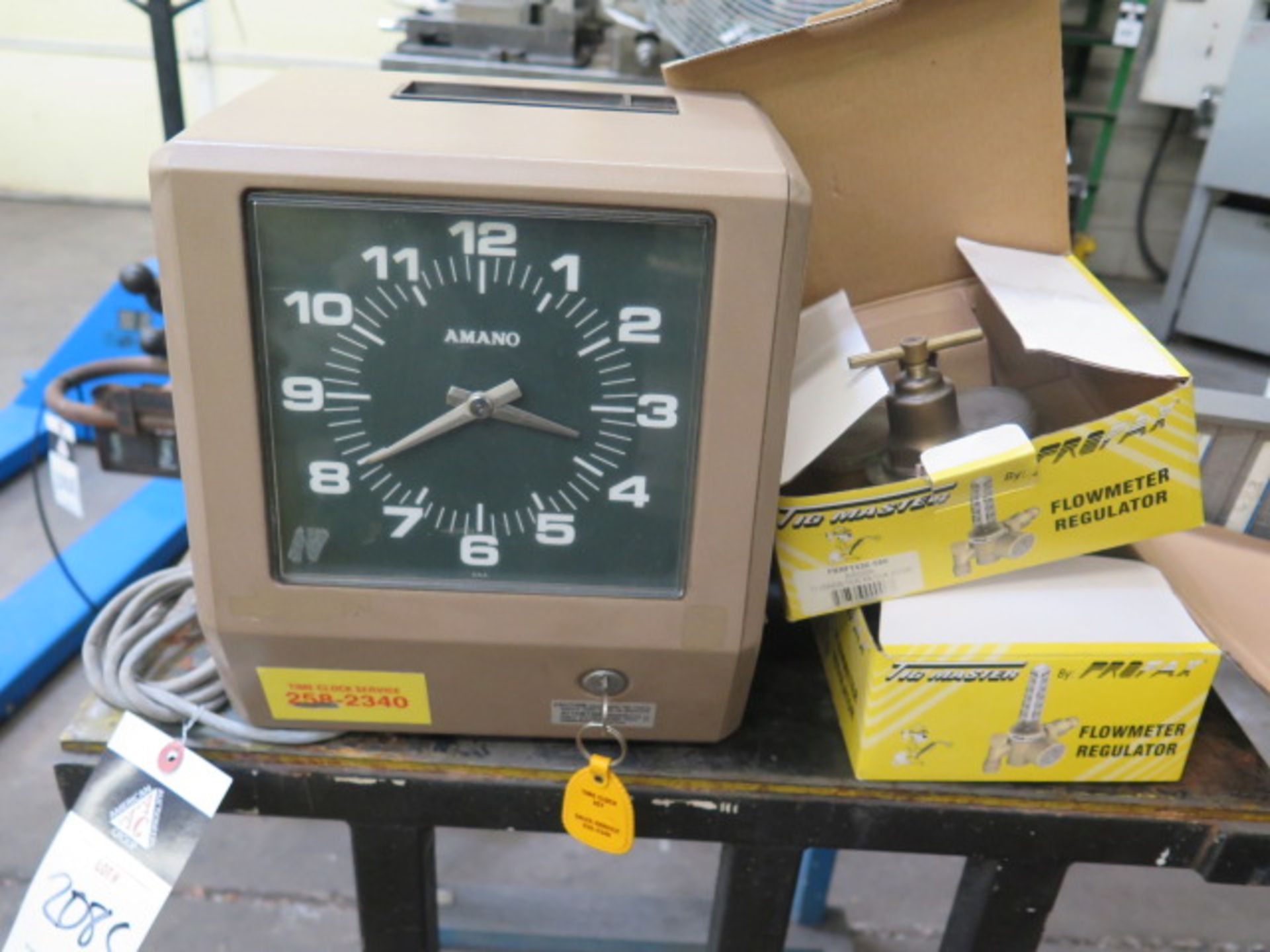 Amano Time Clock and Welding Gas Gauges (SOLD AS-IS - NO WARRANTY)