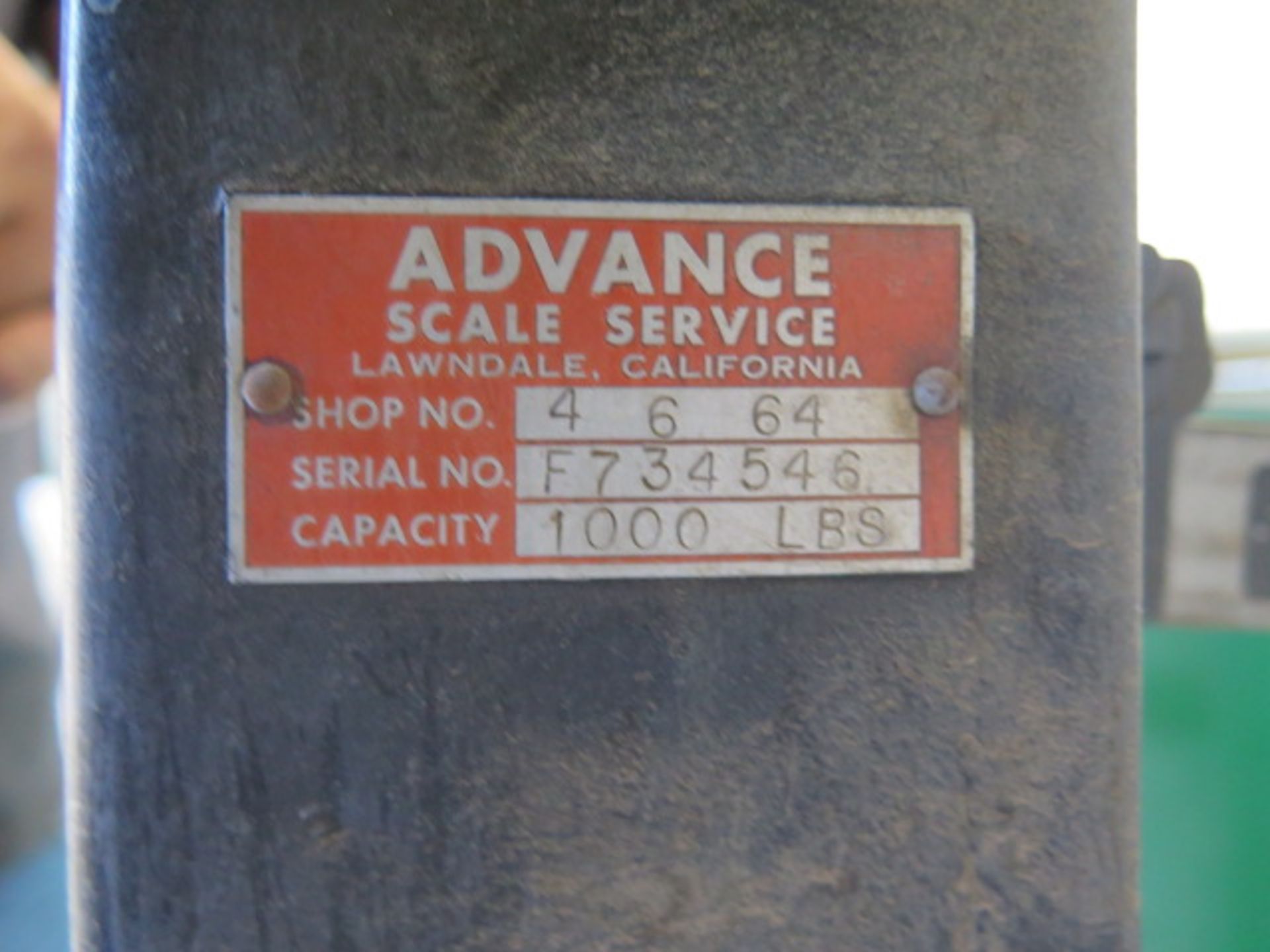 Advance 1000 Lb Shipping Scale (SOLD AS-IS - NO WARRANTY) - Image 5 of 5