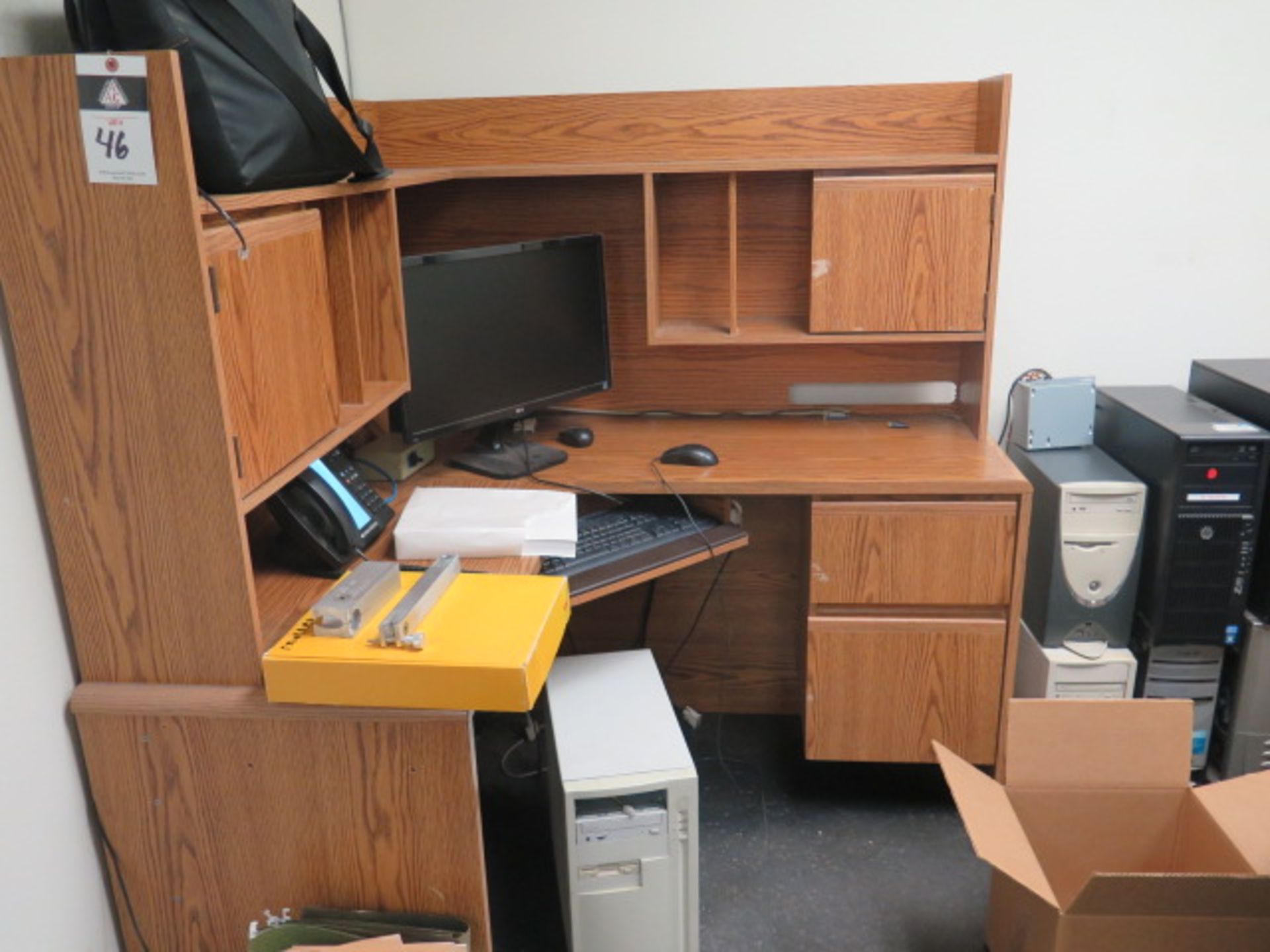 Desks, File Cabinets, Bookshelf and Chairs (NO COMPUTERS /PHONES) (SOLD AS-IS - NO WARRANTY)